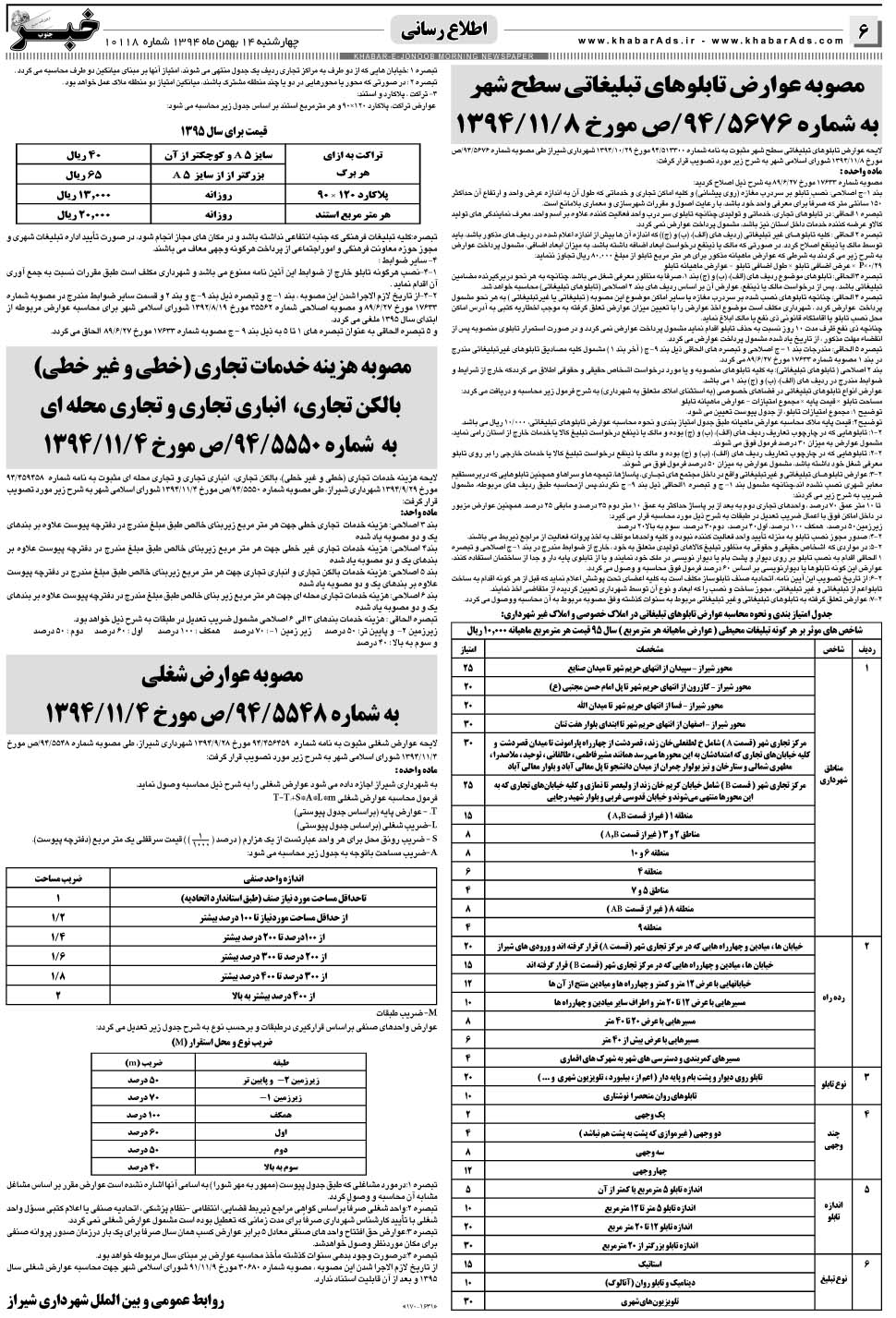 مشاهده صفحه ۶ روزنامه خبرجنوب تاریخ ۱۴ بهمن سال ۱۳۹۴