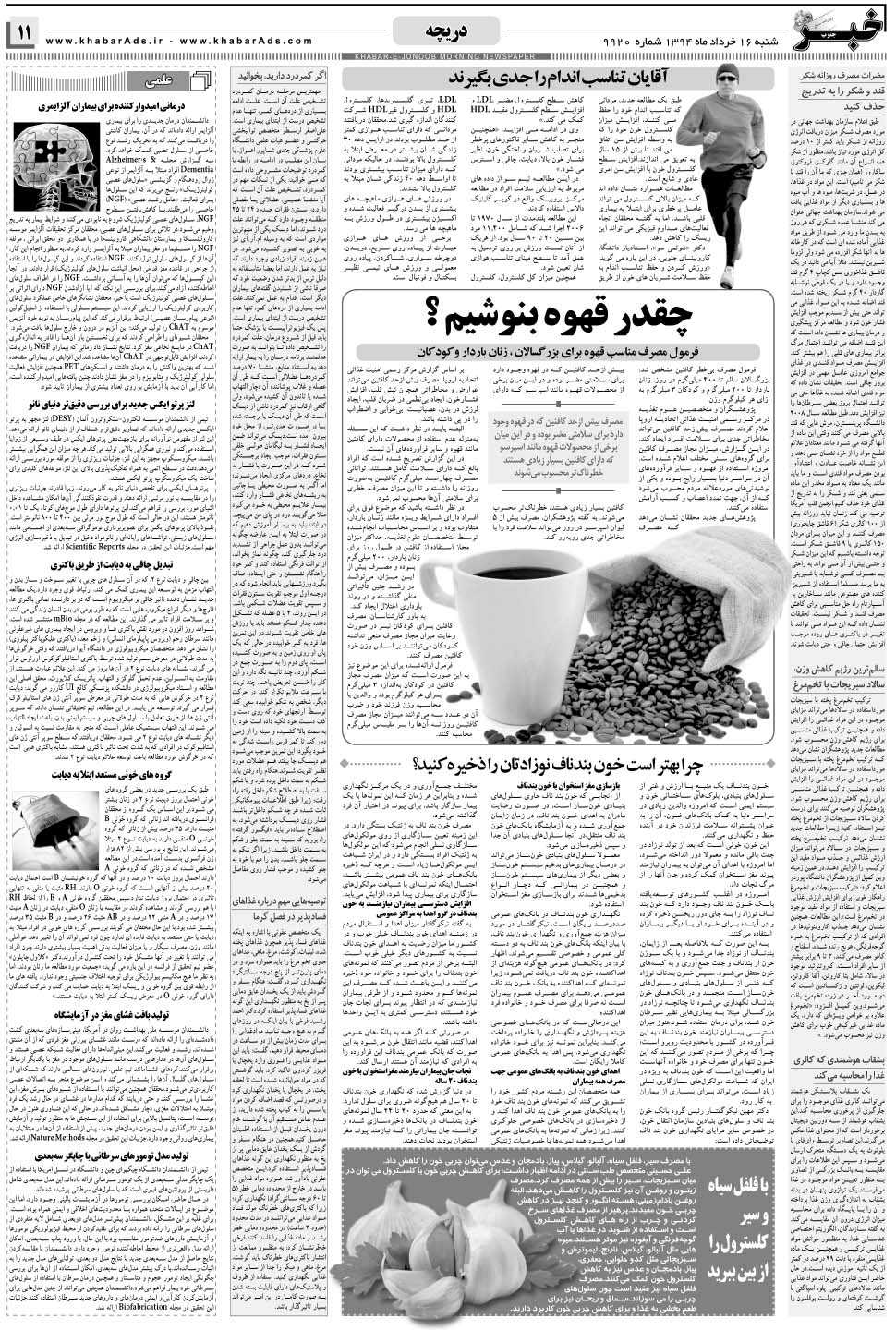 مشاهده صفحه ۱۱ روزنامه خبرجنوب تاریخ ۱۶  سال ۱۳۹۴