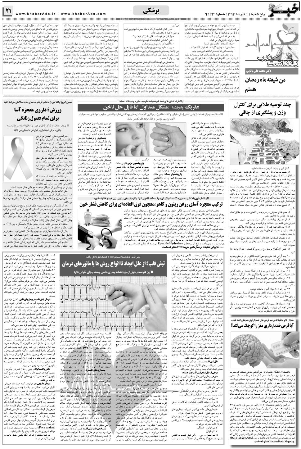 مشاهده صفحه ۲۱ روزنامه خبرجنوب تاریخ ۱۱  سال ۱۳۹۴