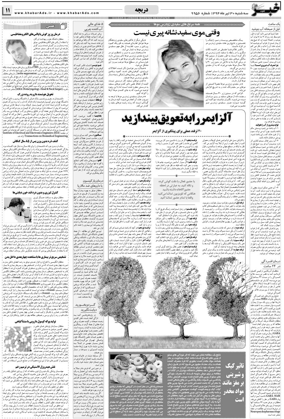مشاهده صفحه ۱۱ روزنامه خبرجنوب تاریخ ۳۰  سال ۱۳۹۴