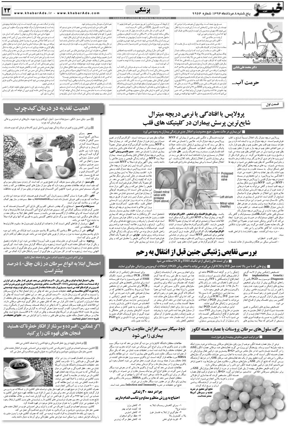 مشاهده صفحه ۲۳ روزنامه خبرجنوب تاریخ ۸  سال ۱۳۹۴