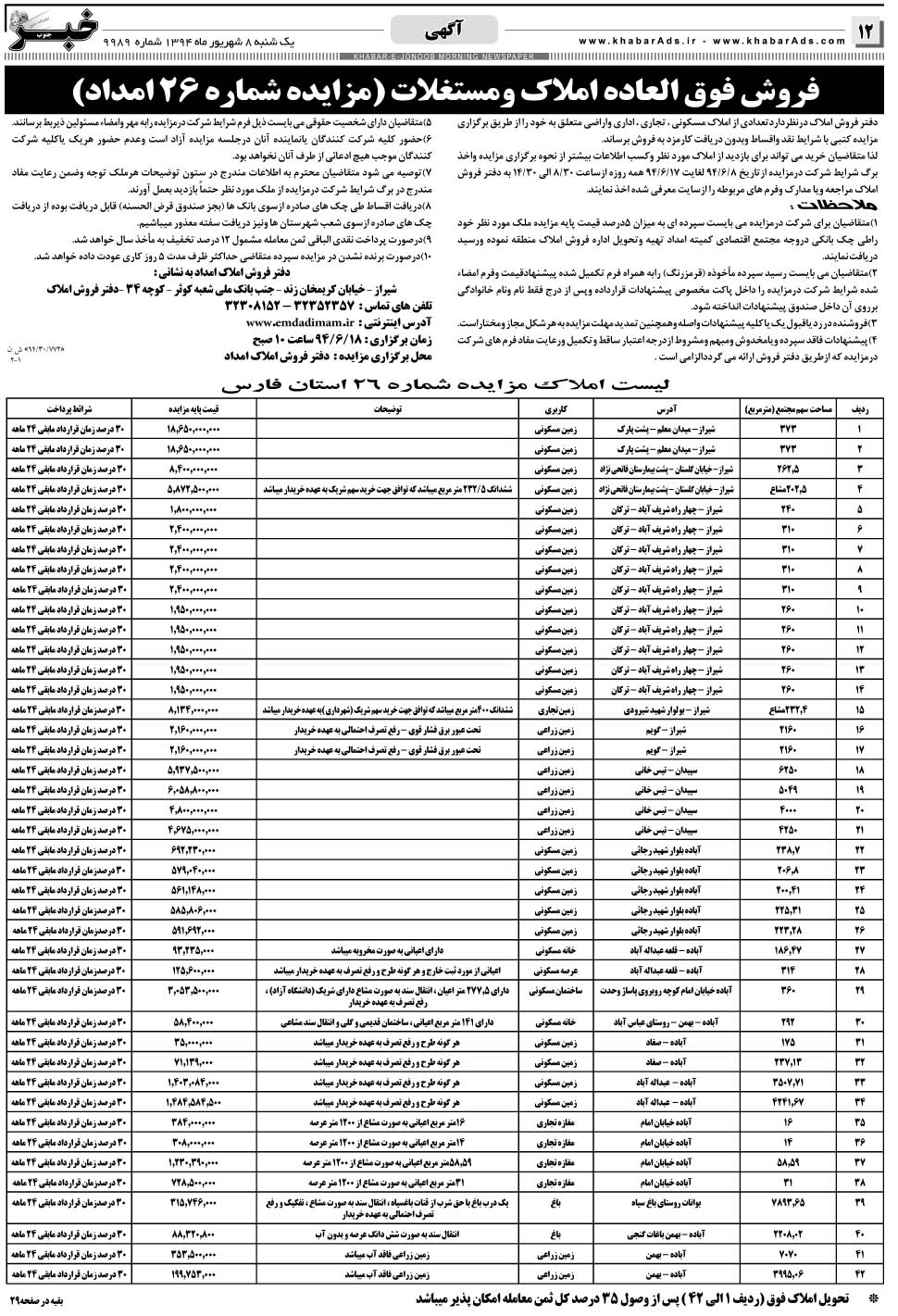 مشاهده صفحه ۱۲ روزنامه خبرجنوب تاریخ ۸  سال ۱۳۹۴