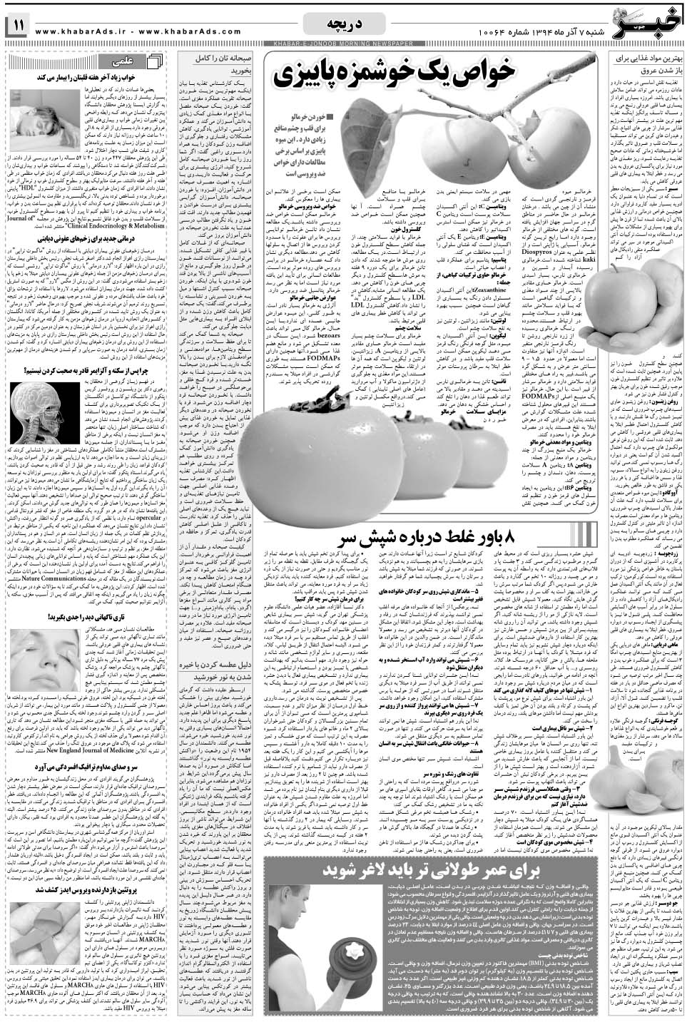 مشاهده صفحه ۱۱ روزنامه خبرجنوب تاریخ ۷  سال ۱۳۹۴