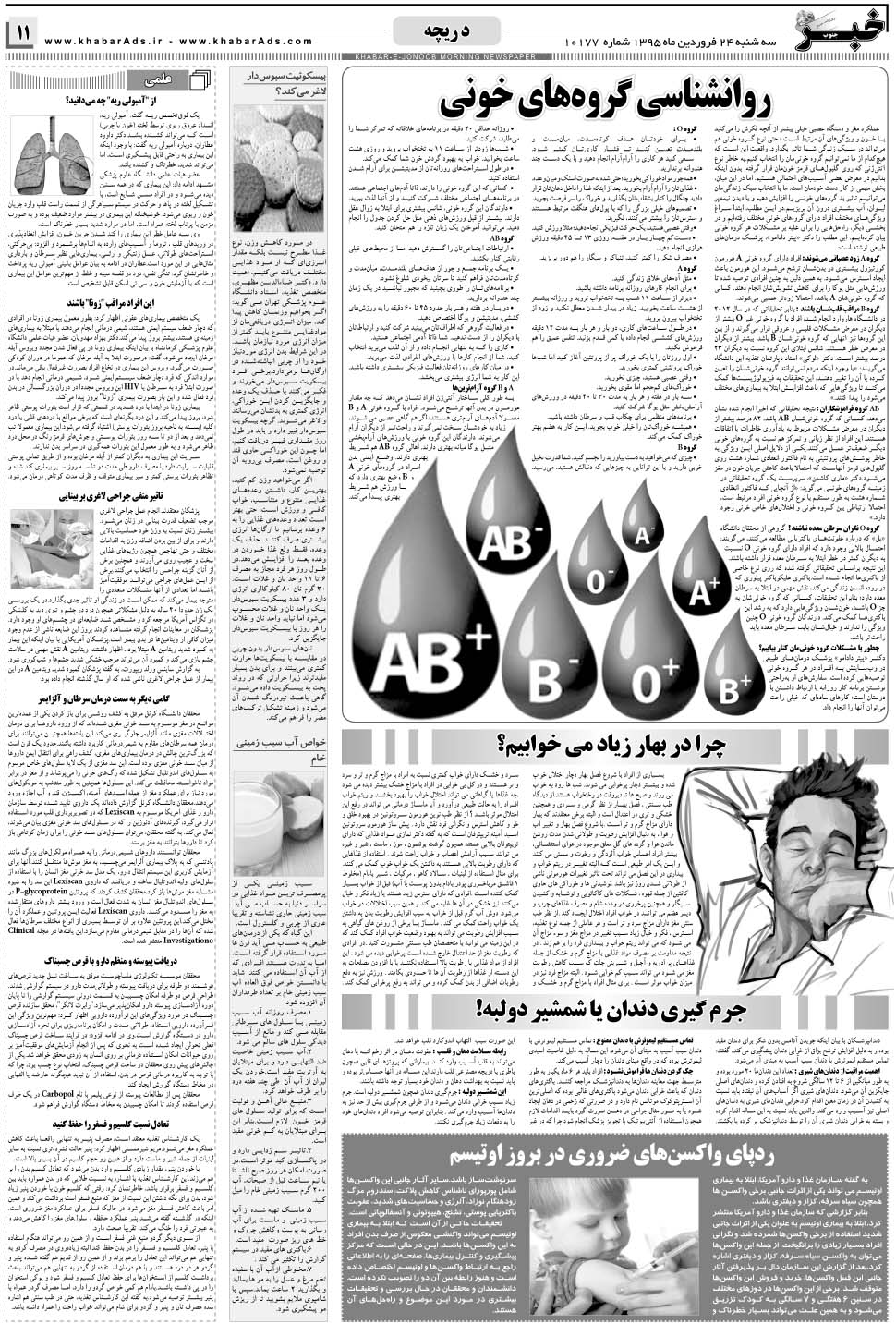 مشاهده صفحه ۱۱ روزنامه خبرجنوب تاریخ ۲۴  سال ۱۳۹۵
