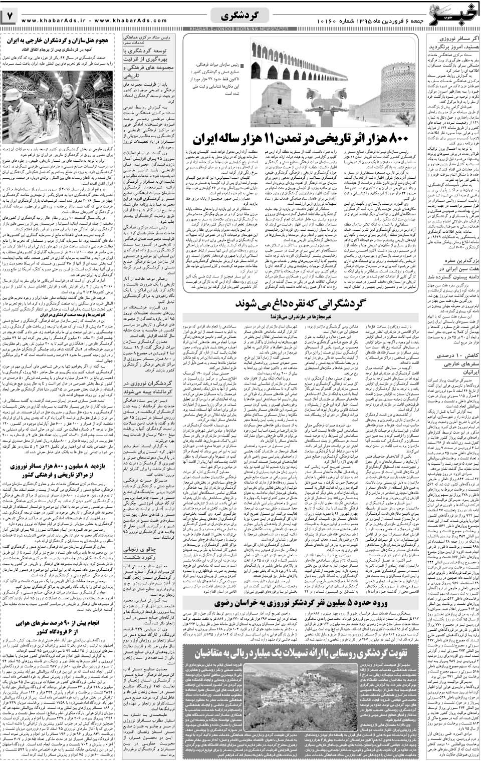 مشاهده صفحه ۷ روزنامه خبرجنوب تاریخ ۶  سال ۱۳۹۵