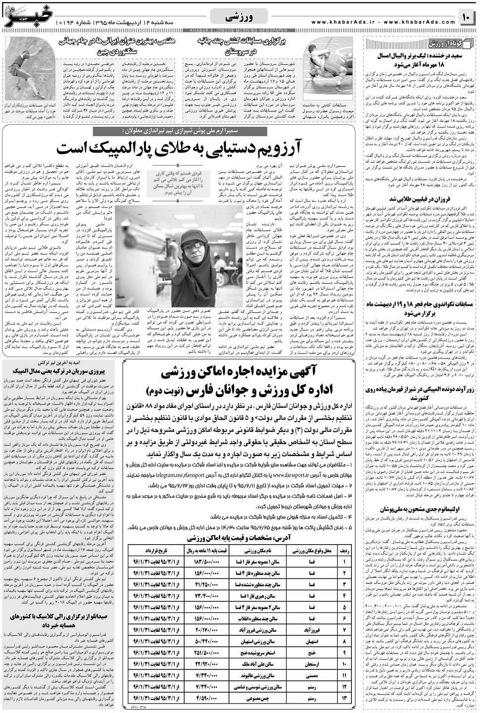 مشاهده صفحه ۱۰ روزنامه خبرجنوب تاریخ ۱۴  سال ۱۳۹۵