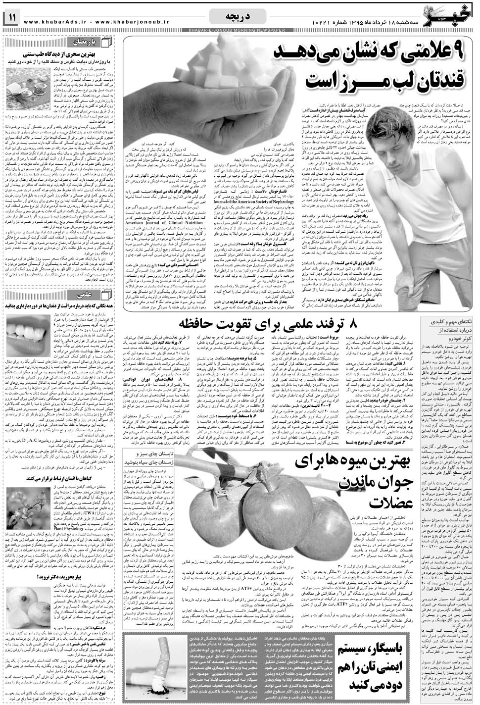 مشاهده صفحه ۱۱ روزنامه خبرجنوب تاریخ ۱۸  سال ۱۳۹۵