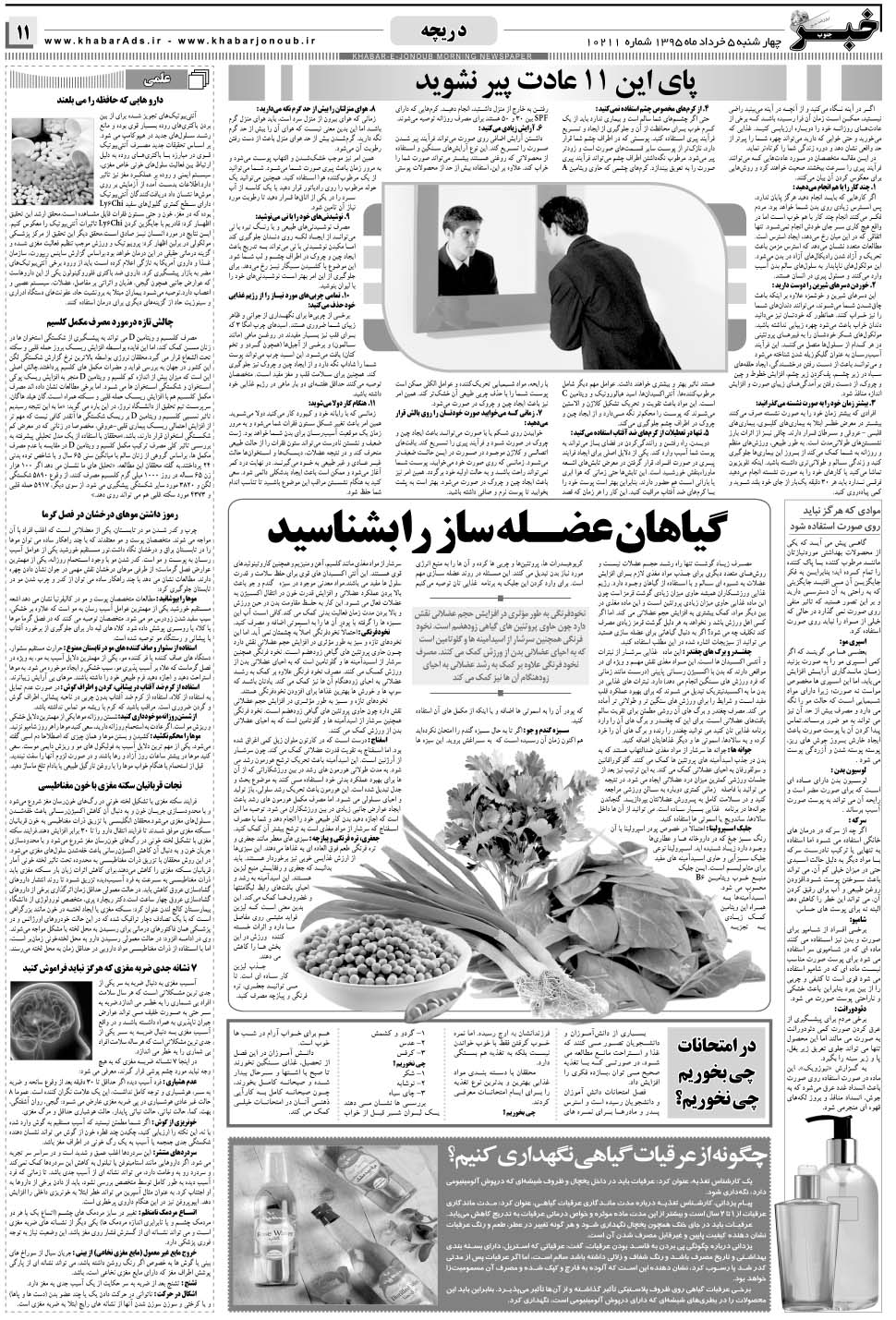 مشاهده صفحه ۱۱ روزنامه خبرجنوب تاریخ ۵  سال ۱۳۹۵