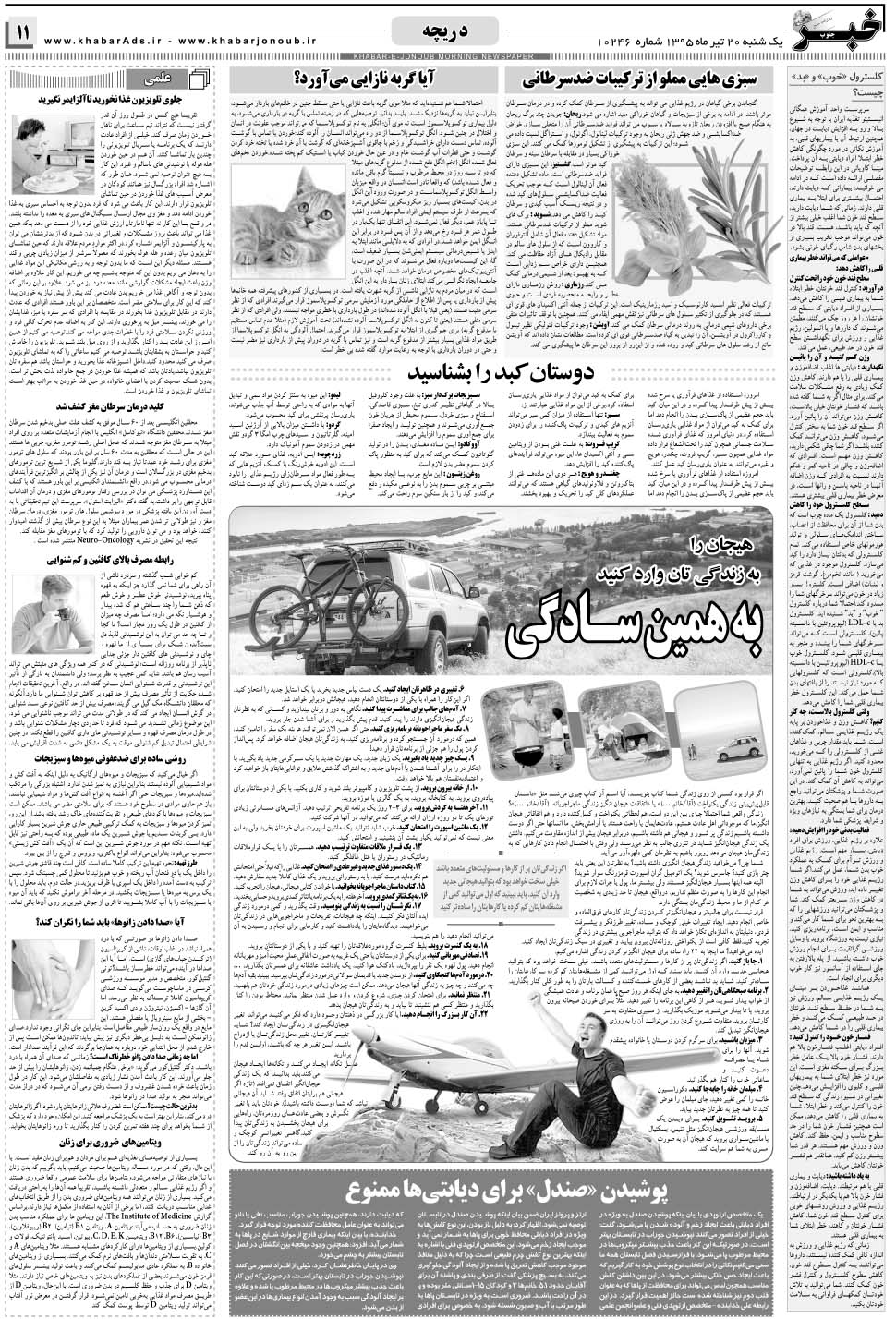 مشاهده صفحه ۱۱ روزنامه خبرجنوب تاریخ ۲۰  سال ۱۳۹۵