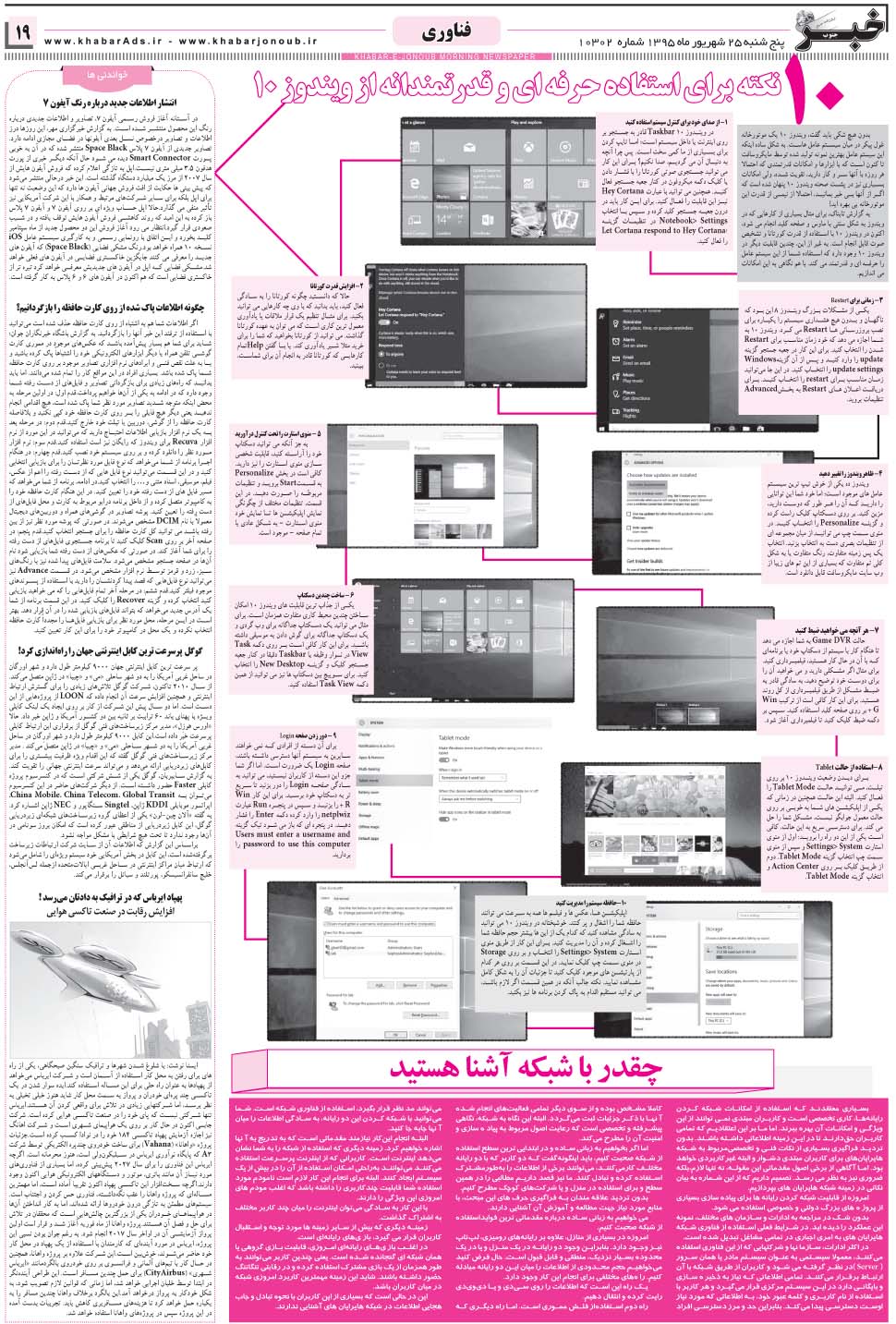 مشاهده صفحه ۱۹ روزنامه خبرجنوب تاریخ ۲۵  سال ۱۳۹۵