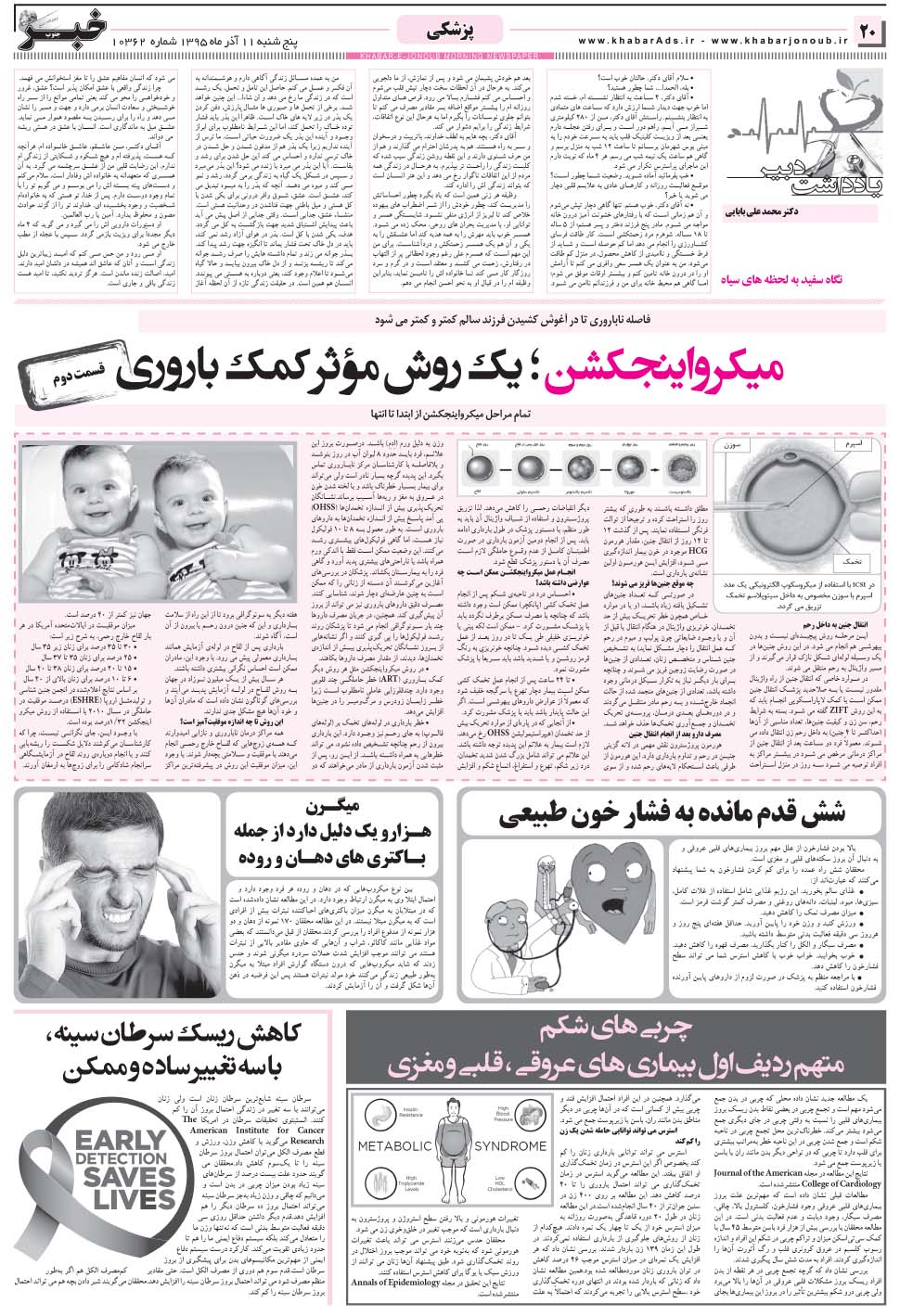 مشاهده صفحه ۲۰ روزنامه خبرجنوب تاریخ ۱۱  سال ۱۳۹۵