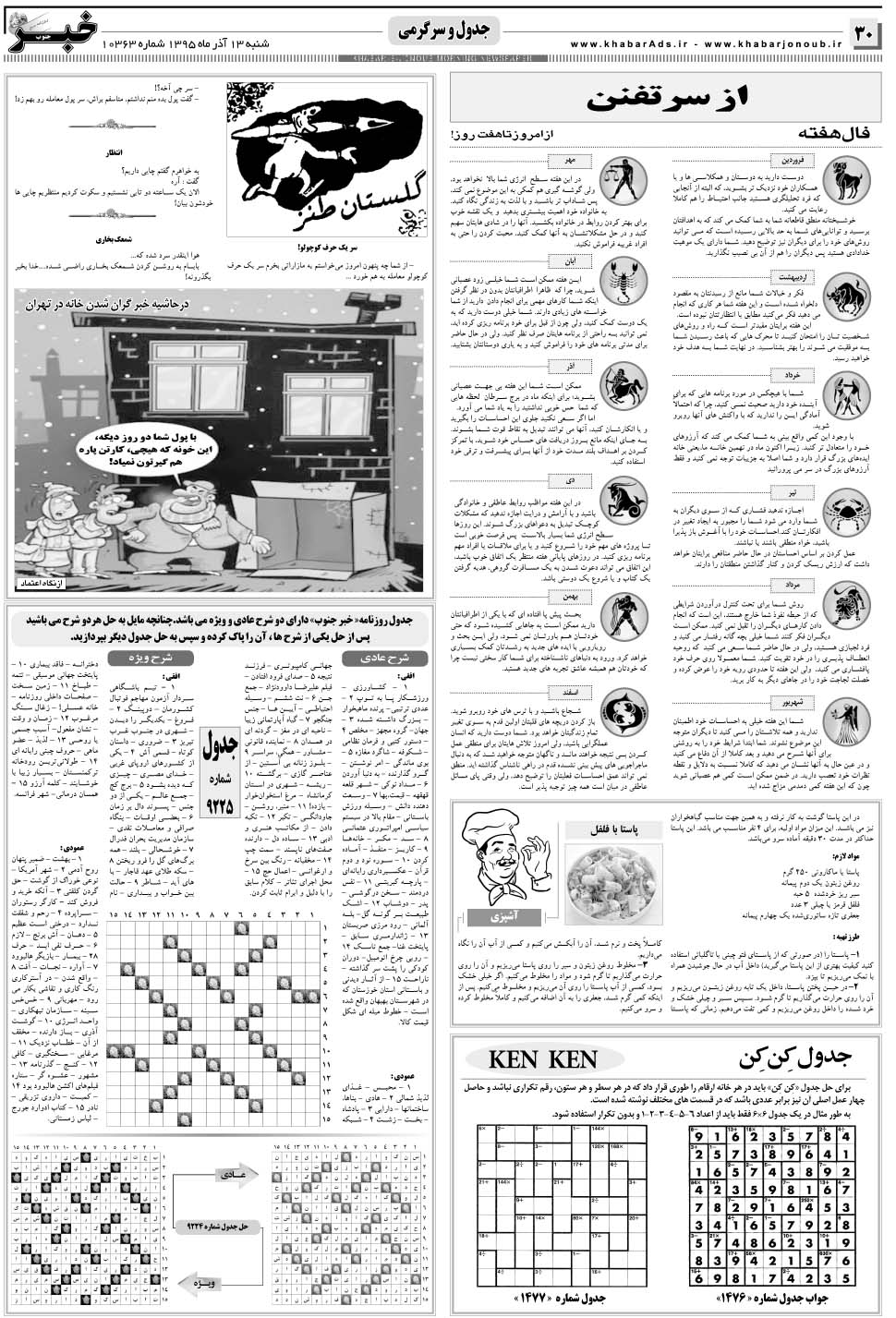 مشاهده صفحه ۳۰ روزنامه خبرجنوب تاریخ ۱۳  سال ۱۳۹۵