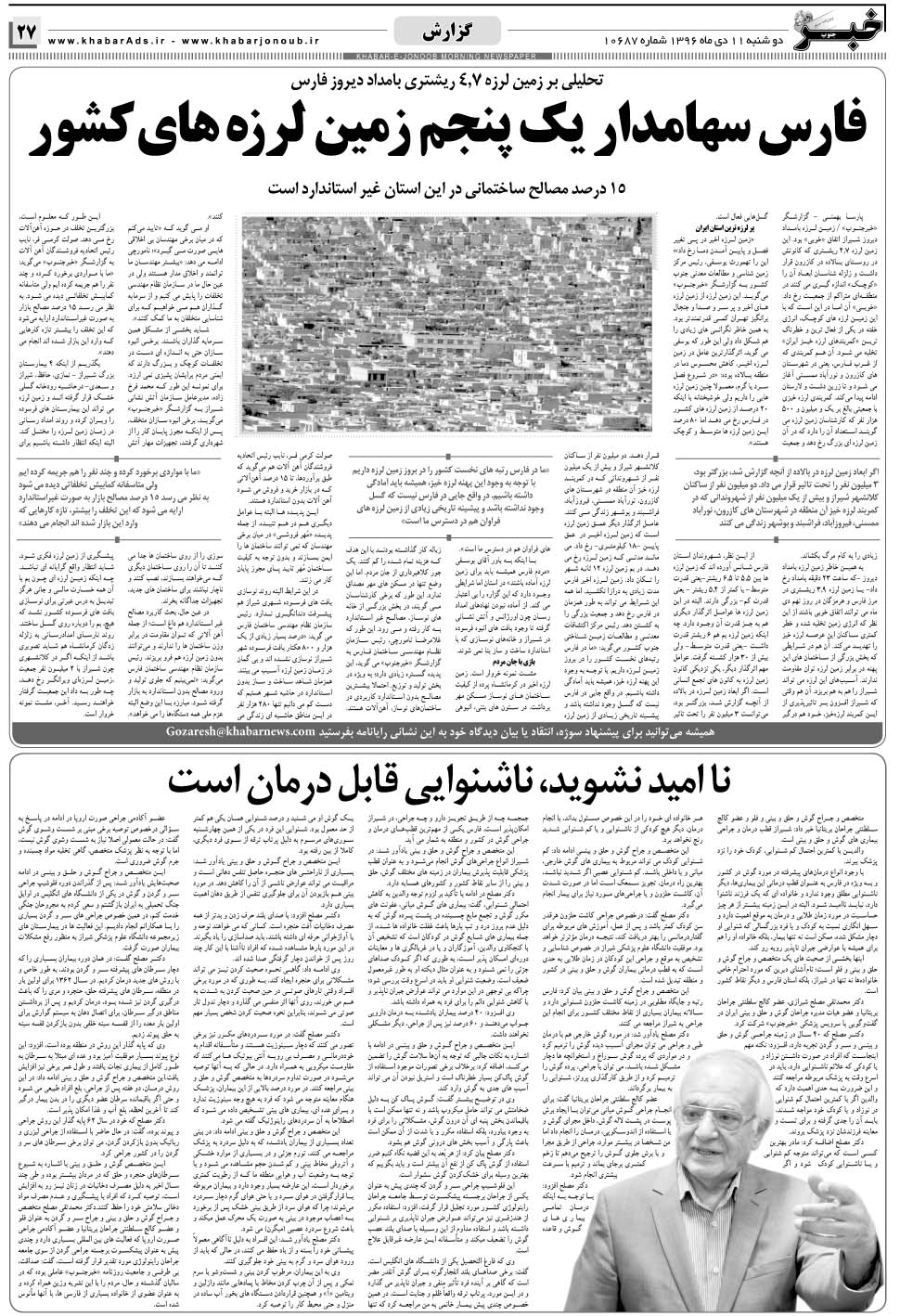 مشاهده صفحه ۲۷ روزنامه خبرجنوب تاریخ ۱۱ دی سال ۱۳۹۶