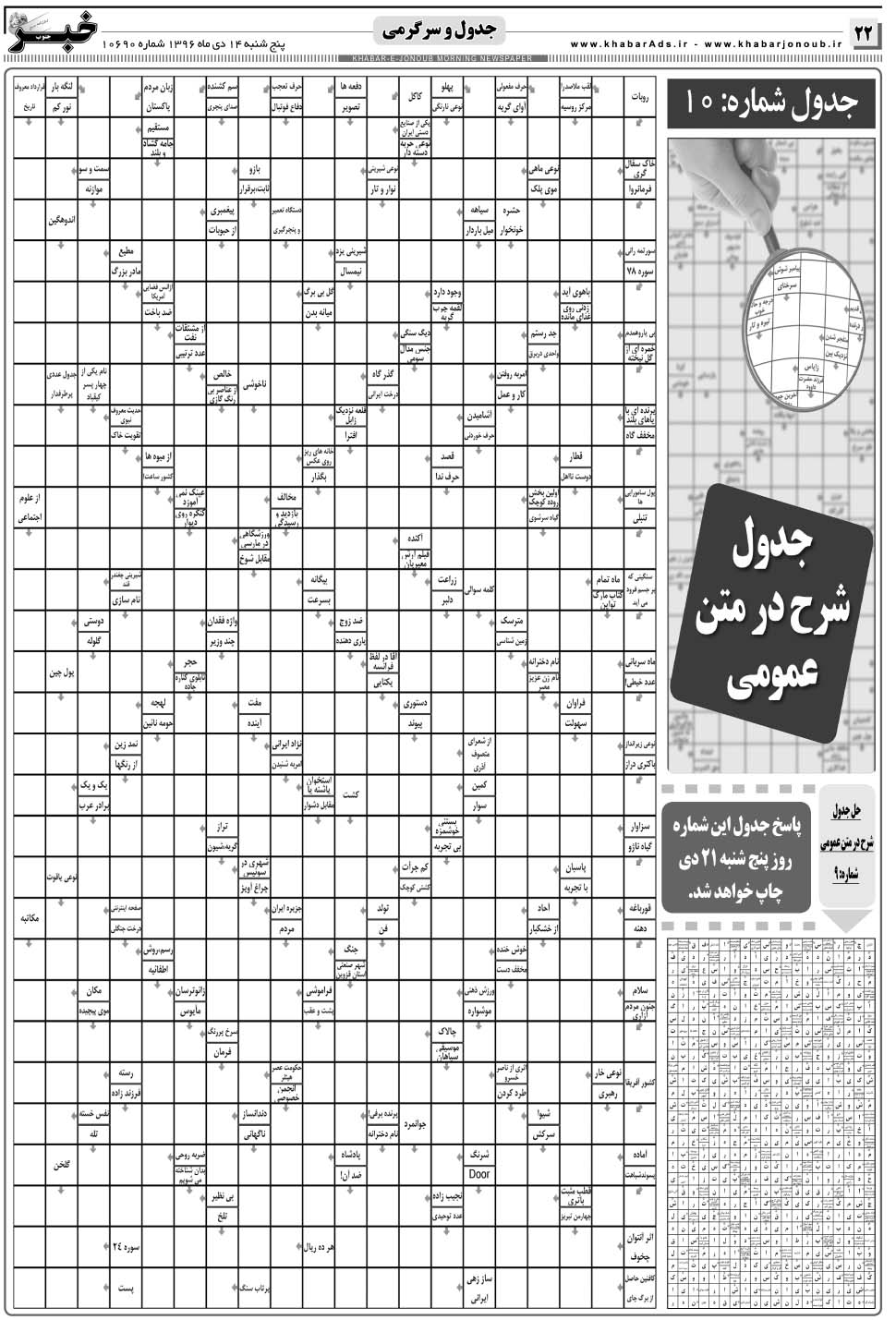 مشاهده صفحه ۲۲ روزنامه خبرجنوب تاریخ ۱۴ دی سال ۱۳۹۶