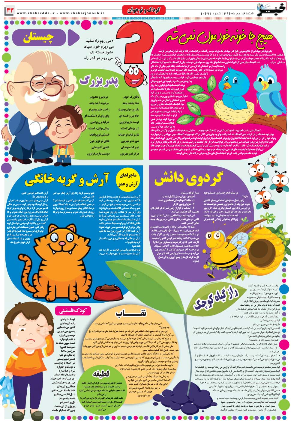 مشاهده صفحه ۳۳ روزنامه خبرجنوب تاریخ ۱۶ دی سال ۱۳۹۶
