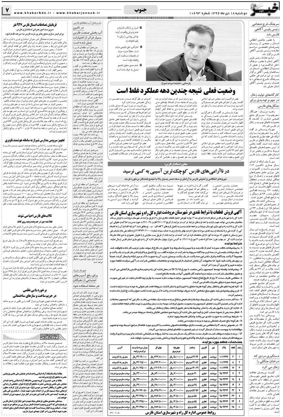 مشاهده صفحه ۷ روزنامه خبرجنوب تاریخ ۱۸ دی سال ۱۳۹۶