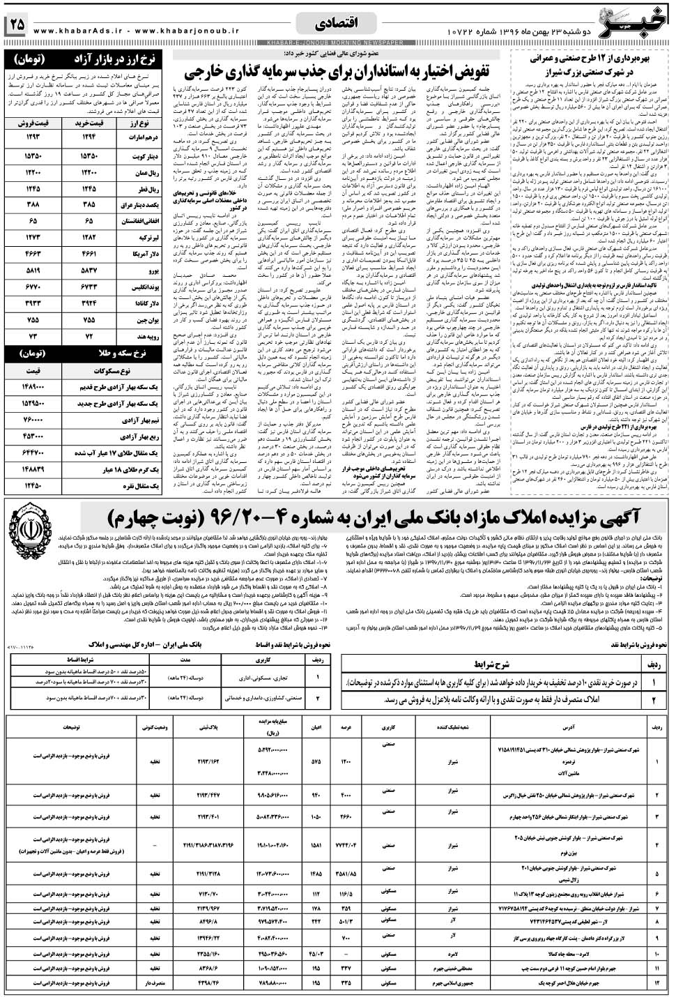 مشاهده صفحه ۲۵ روزنامه خبرجنوب تاریخ ۲۳ بهمن سال ۱۳۹۶