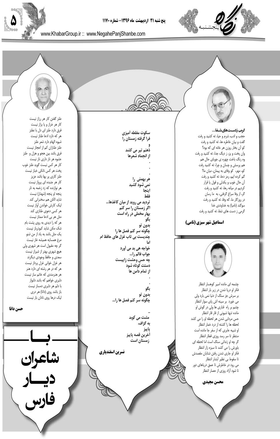 مشاهده صفحه ۴۵ روزنامه خبرجنوب تاریخ ۲۱  سال ۱۳۹۶