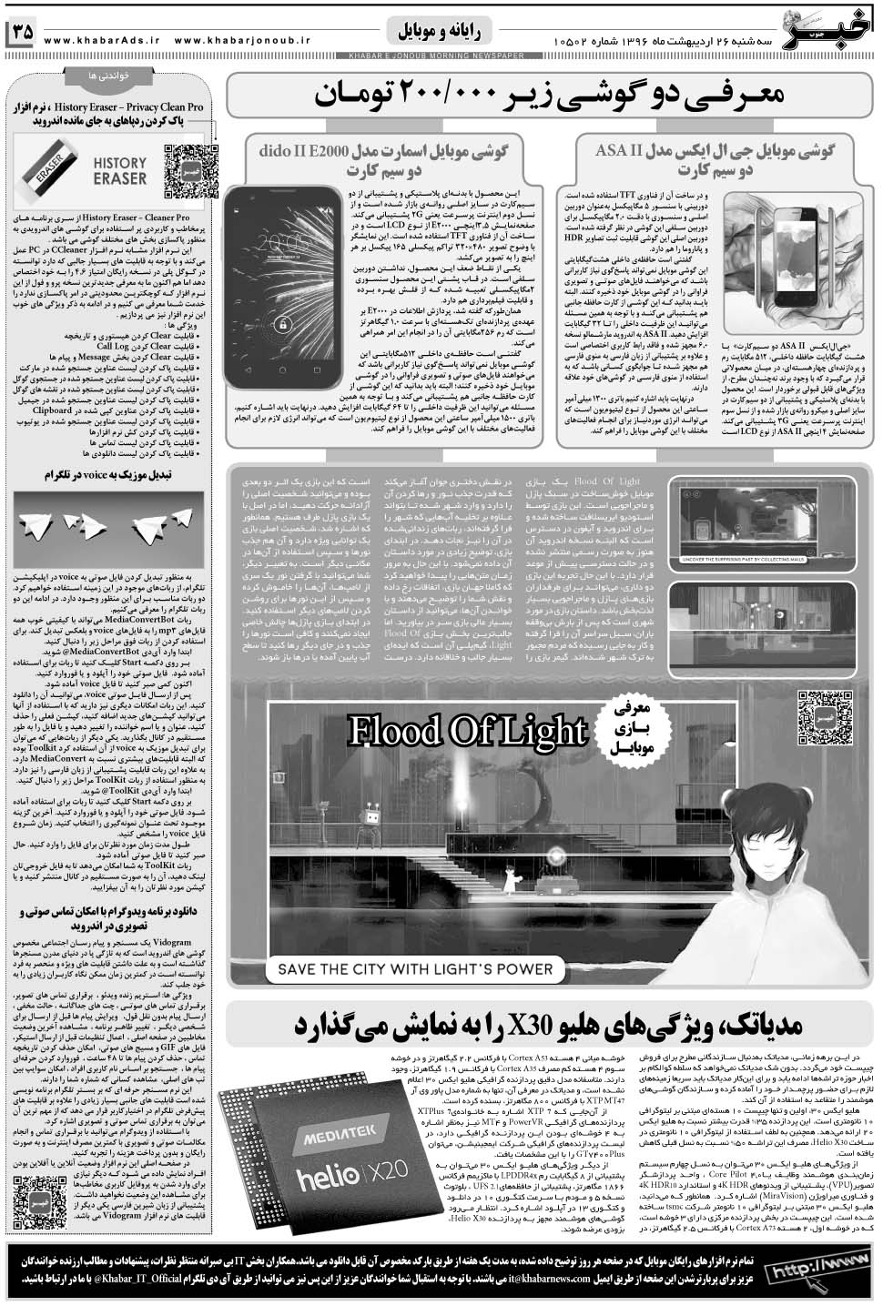 مشاهده صفحه ۳۵ روزنامه خبرجنوب تاریخ ۲۶  سال ۱۳۹۶