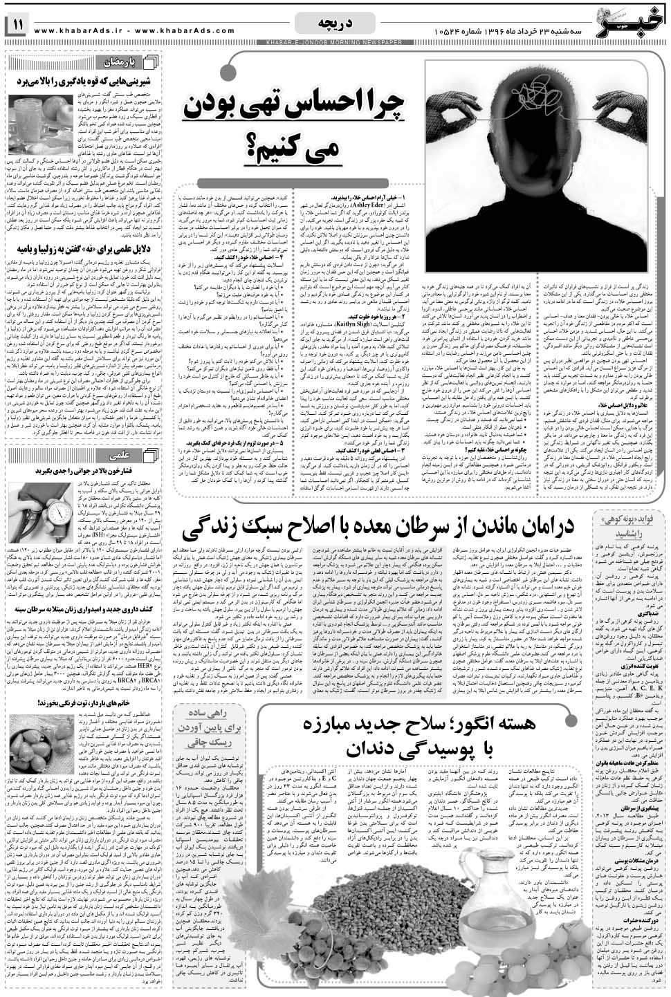 مشاهده صفحه ۱۱ روزنامه خبرجنوب تاریخ ۲۳  سال ۱۳۹۶