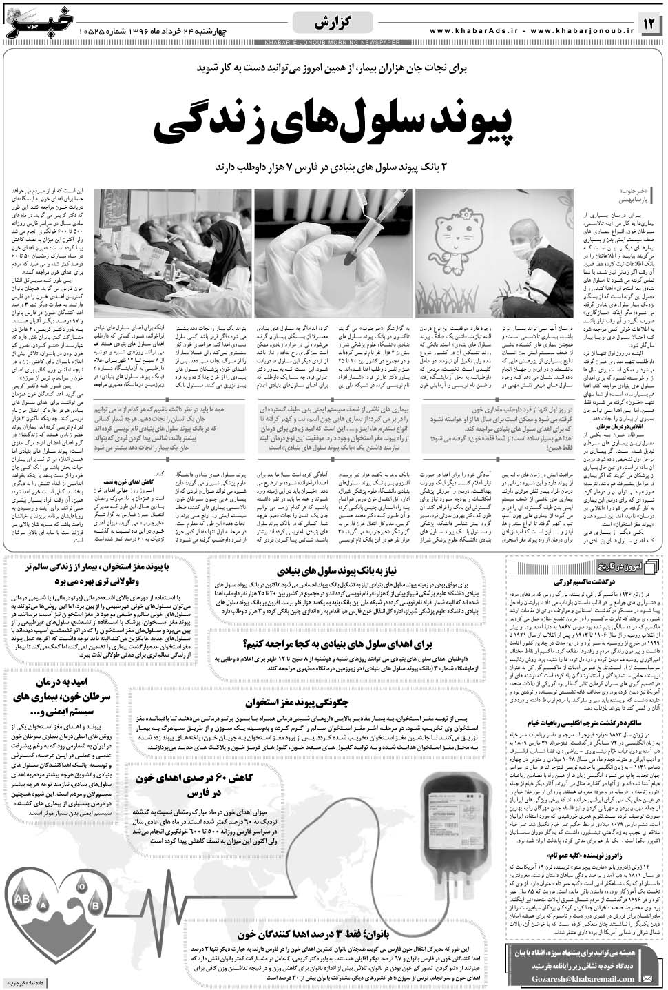 مشاهده صفحه ۱۲ روزنامه خبرجنوب تاریخ ۲۴  سال ۱۳۹۶