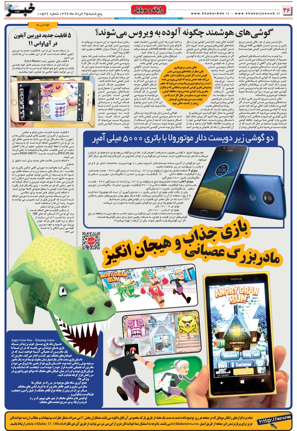 مشاهده صفحه ۳۶ روزنامه خبرجنوب تاریخ ۲۵  سال ۱۳۹۶