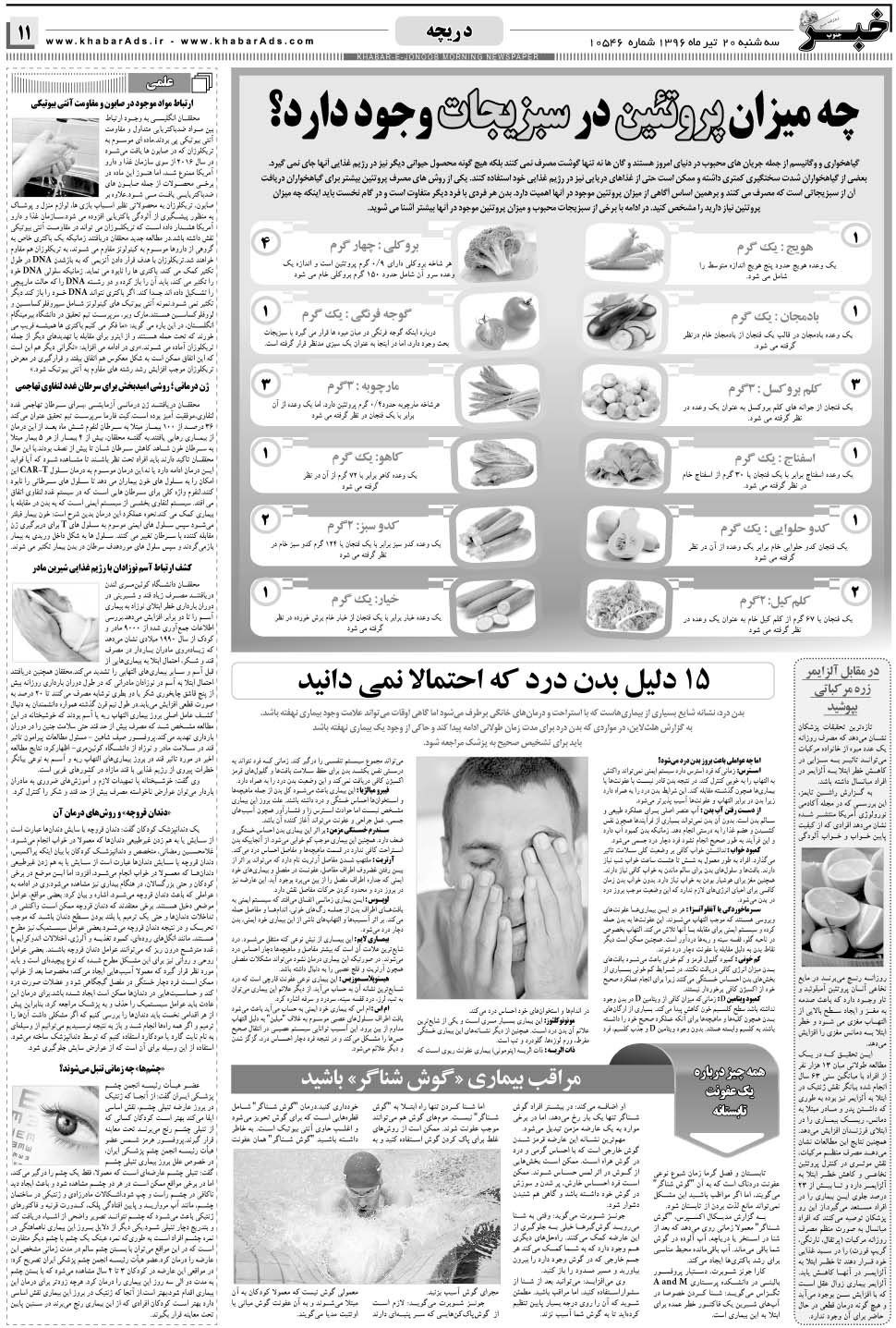 مشاهده صفحه ۱۱ روزنامه خبرجنوب تاریخ ۲۰  سال ۱۳۹۶