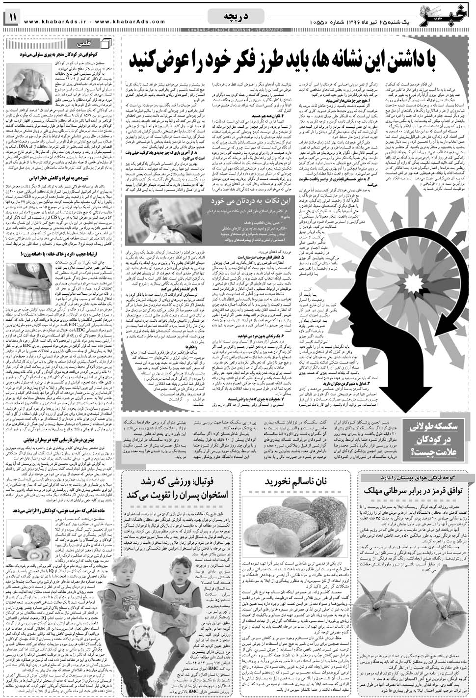 مشاهده صفحه ۱۱ روزنامه خبرجنوب تاریخ ۲۵  سال ۱۳۹۶