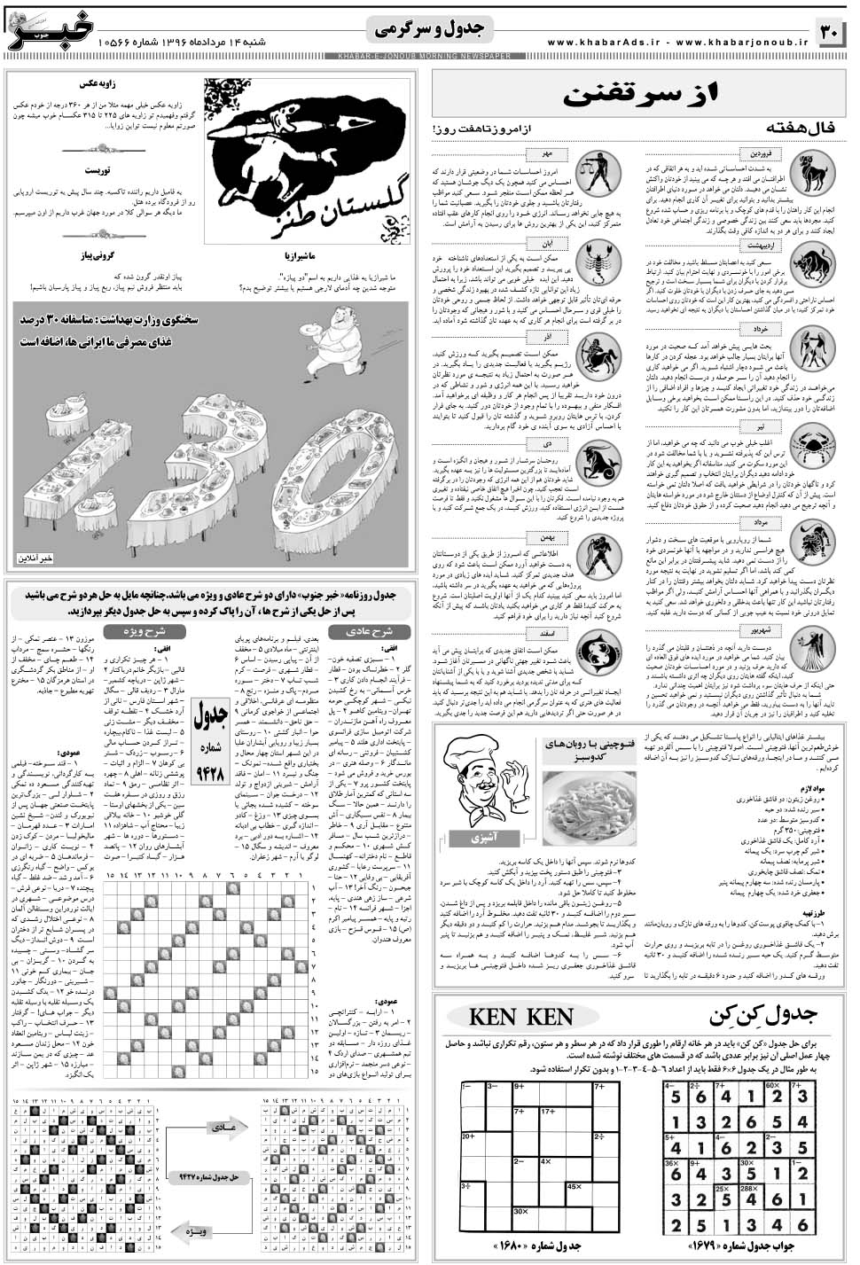 مشاهده صفحه ۳۰ روزنامه خبرجنوب تاریخ ۱۴  سال ۱۳۹۶