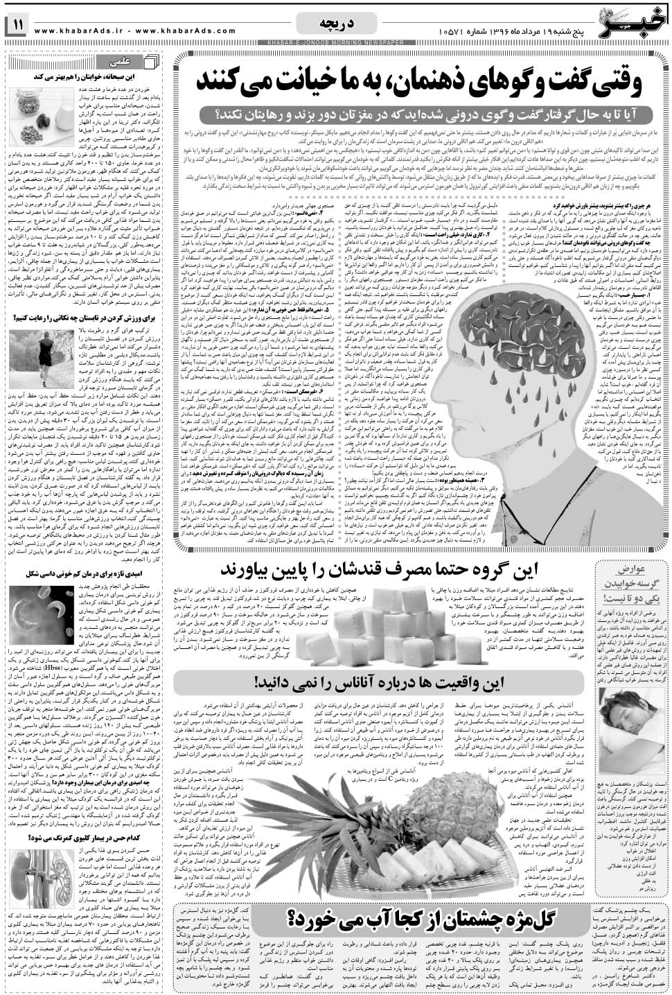 مشاهده صفحه ۱۱ روزنامه خبرجنوب تاریخ ۱۹  سال ۱۳۹۶