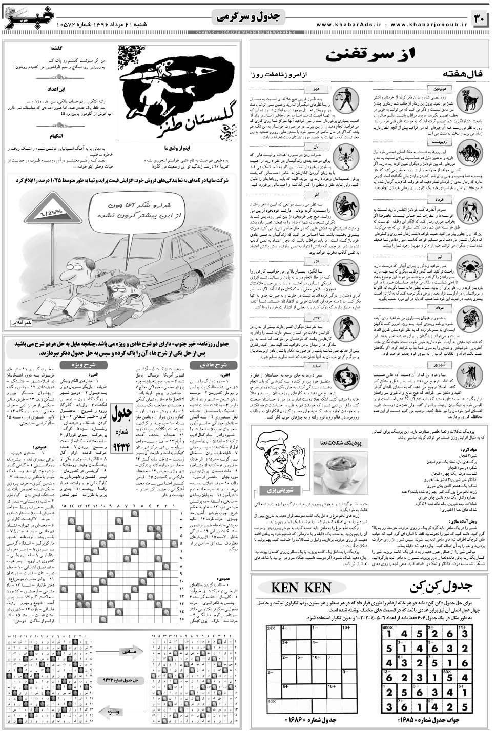 مشاهده صفحه ۳۰ روزنامه خبرجنوب تاریخ ۲۱  سال ۱۳۹۶