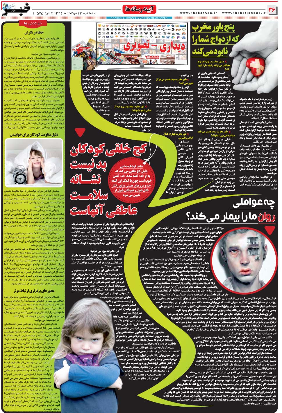 مشاهده صفحه ۳۶ روزنامه خبرجنوب تاریخ ۲۴  سال ۱۳۹۶