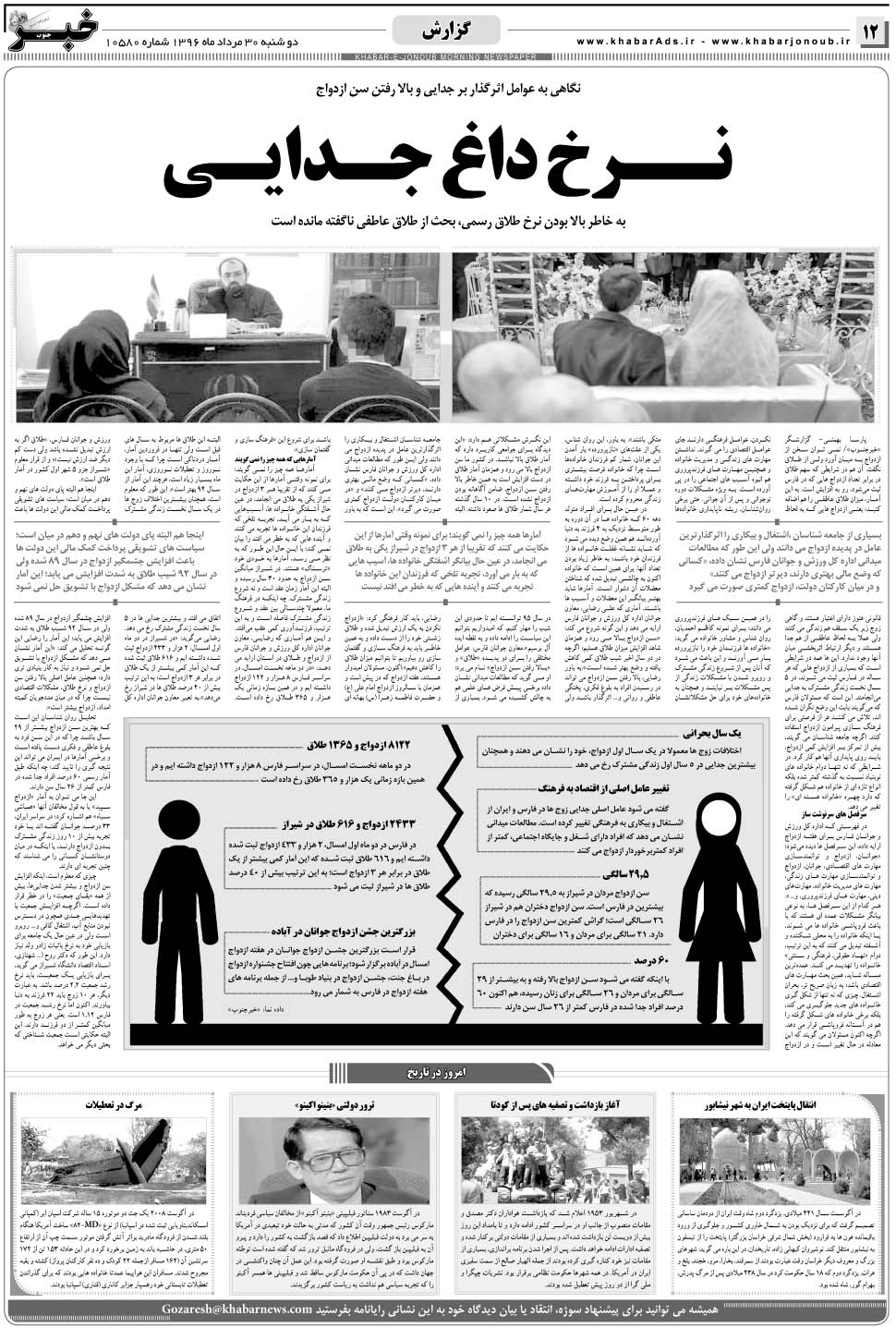 مشاهده صفحه ۱۲ روزنامه خبرجنوب تاریخ ۳۰  سال ۱۳۹۶