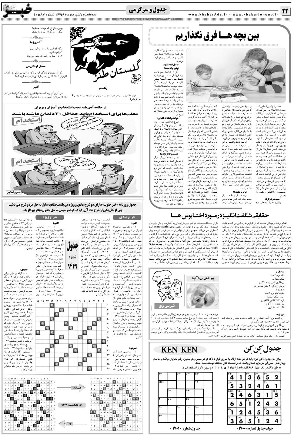 مشاهده صفحه ۲۲ روزنامه خبرجنوب تاریخ ۷  سال ۱۳۹۶