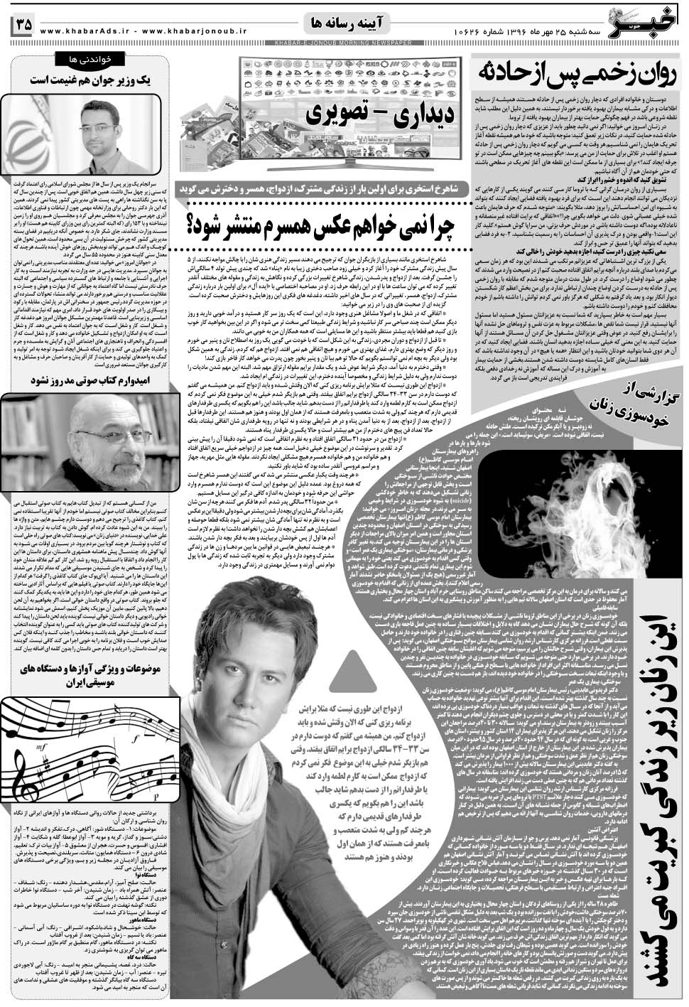 مشاهده صفحه ۳۵ روزنامه خبرجنوب تاریخ ۲۵  سال ۱۳۹۶