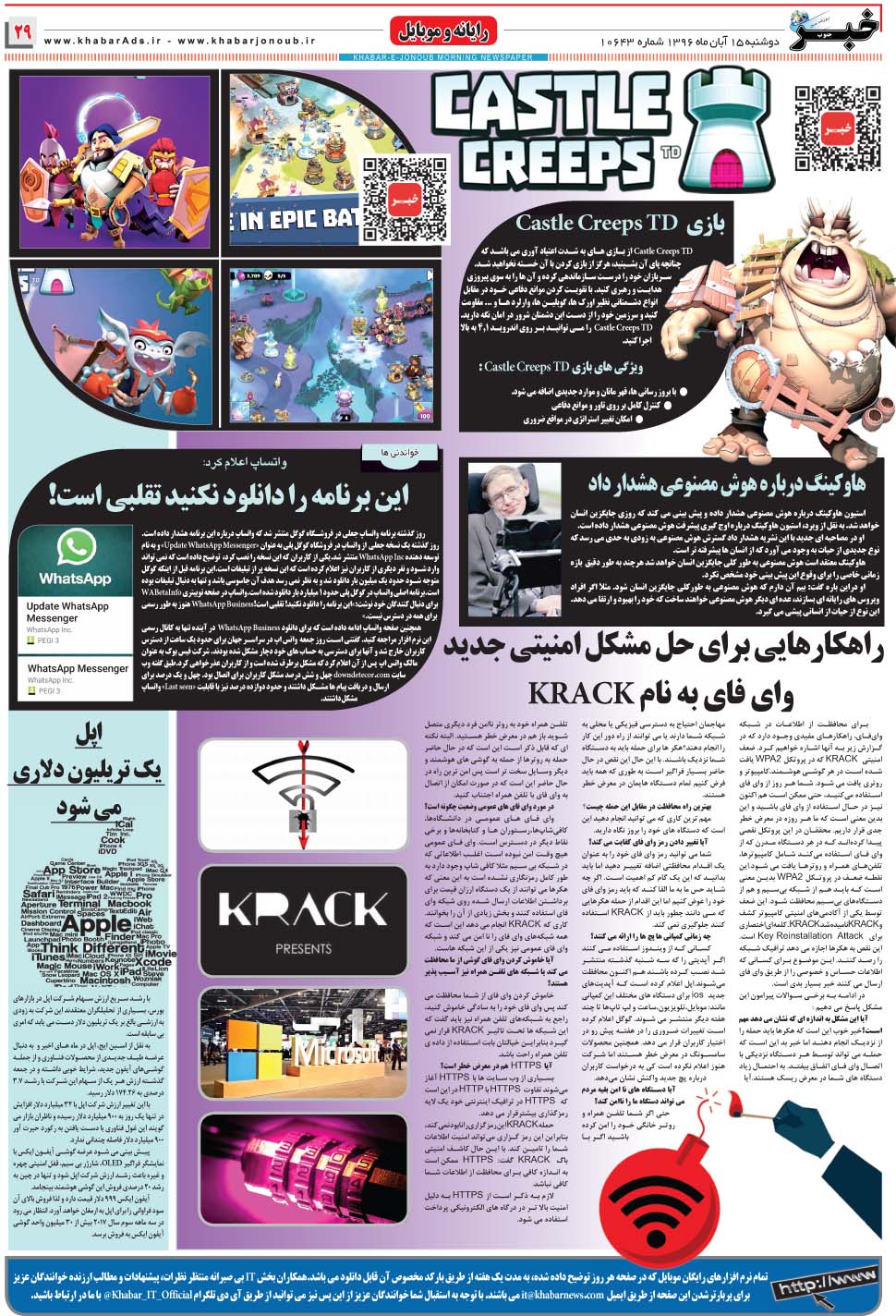 مشاهده صفحه ۲۹ روزنامه خبرجنوب تاریخ ۱۵  سال ۱۳۹۶