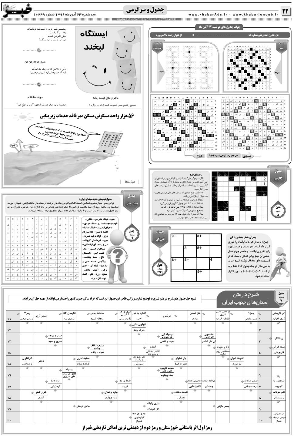 مشاهده صفحه ۲۲ روزنامه خبرجنوب تاریخ ۲۳  سال ۱۳۹۶