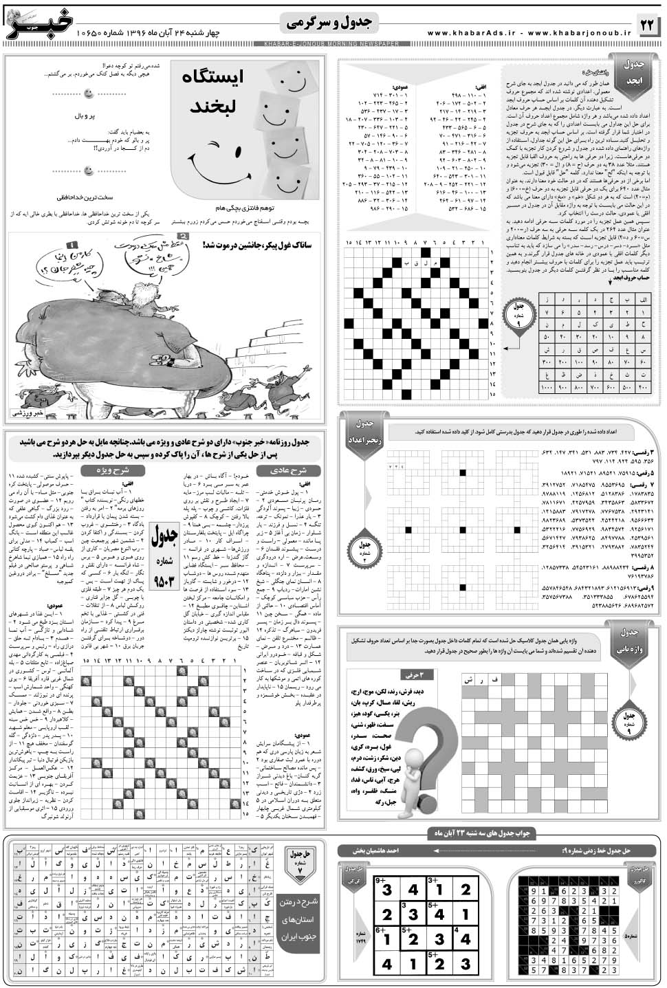 مشاهده صفحه ۲۲ روزنامه خبرجنوب تاریخ ۲۴  سال ۱۳۹۶
