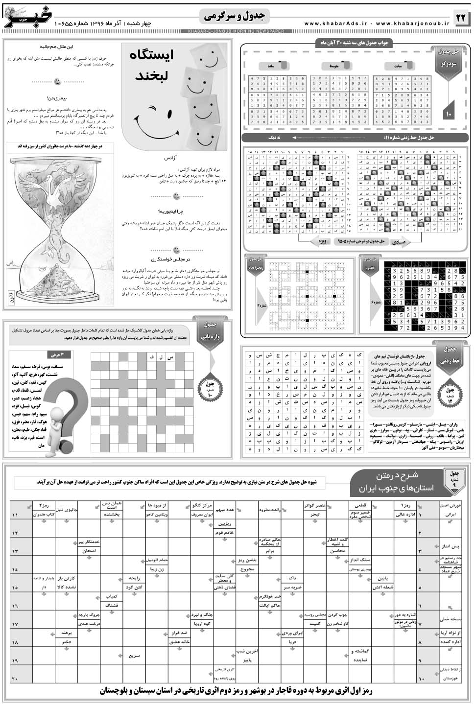مشاهده صفحه ۲۲ روزنامه خبرجنوب تاریخ ۱  سال ۱۳۹۶