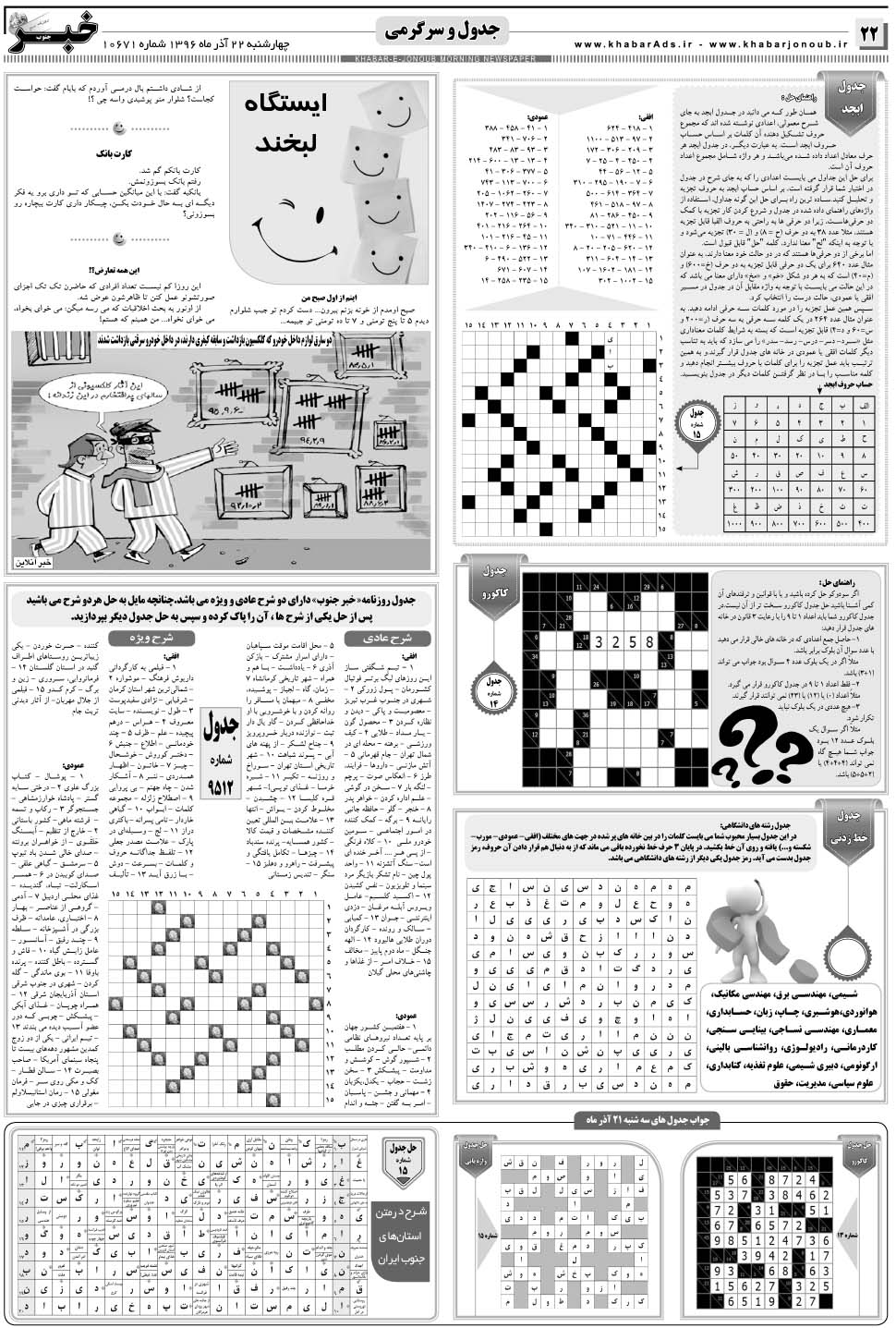 مشاهده صفحه ۲۲ روزنامه خبرجنوب تاریخ ۲۲  سال ۱۳۹۶