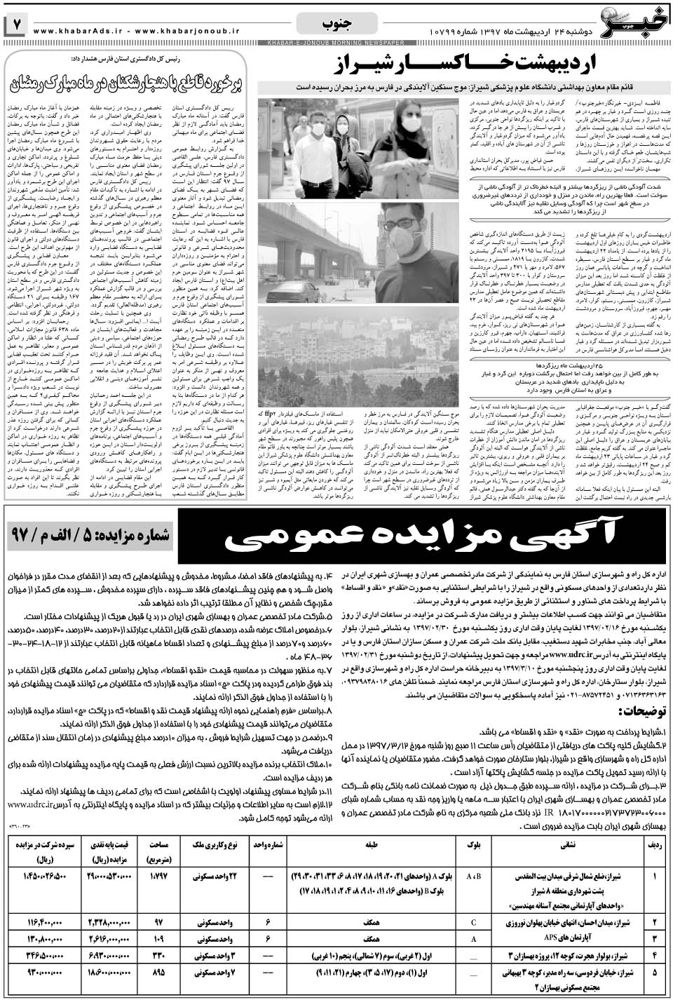 مشاهده صفحه ۷ روزنامه خبرجنوب تاریخ ۲۴  سال ۱۳۹۷