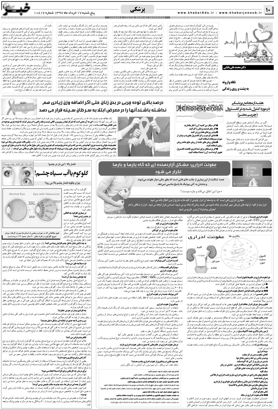 مشاهده صفحه ۱۰ روزنامه خبرجنوب تاریخ ۱۷  سال ۱۳۹۷