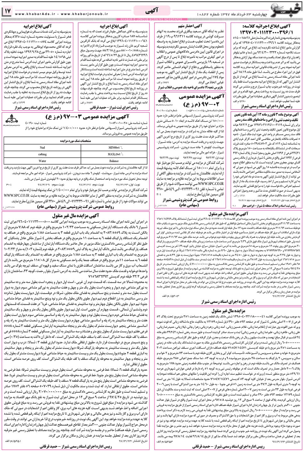 مشاهده صفحه ۱۷ روزنامه خبرجنوب تاریخ ۲۳  سال ۱۳۹۷