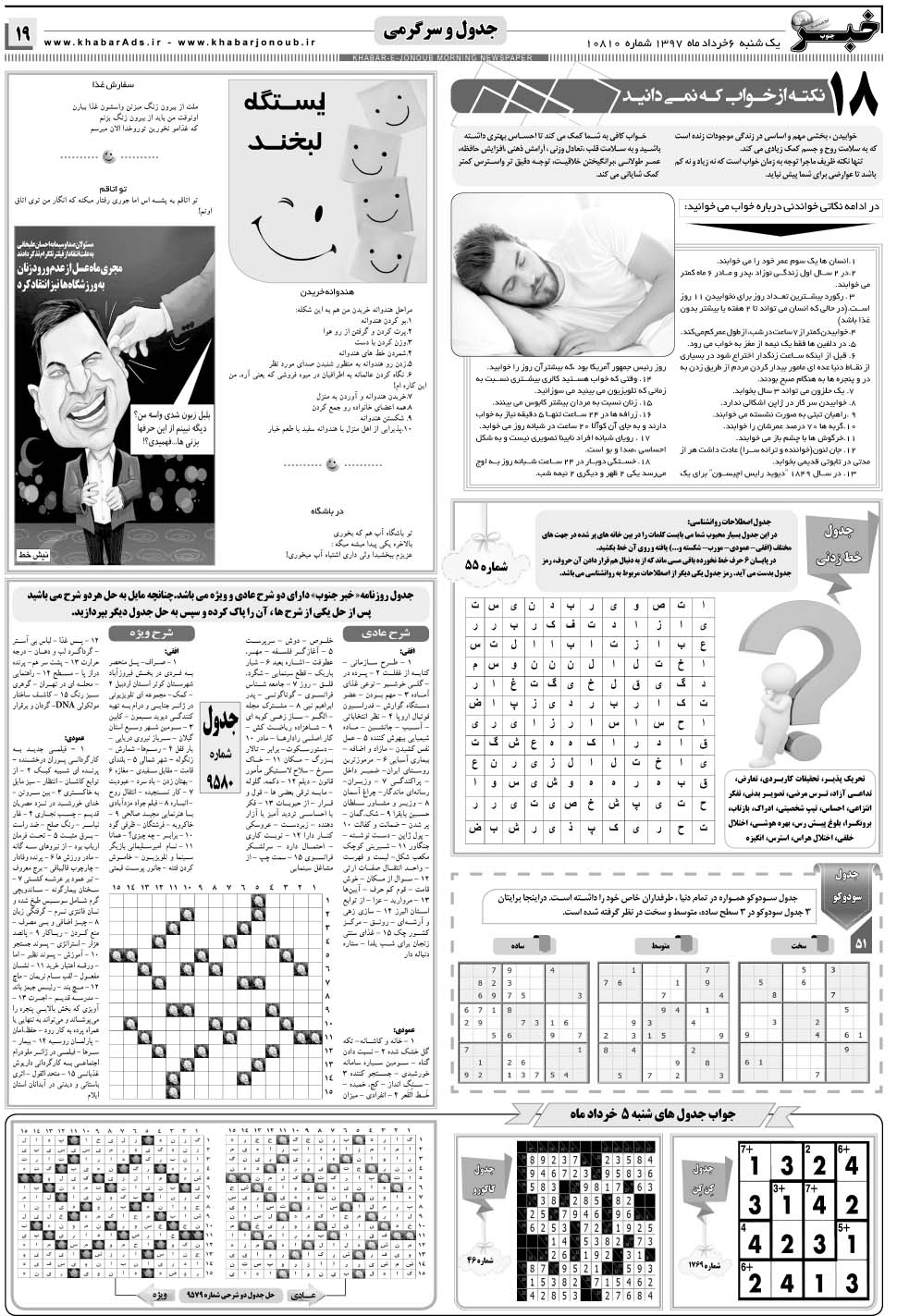 مشاهده صفحه ۱۹ روزنامه خبرجنوب تاریخ ۶  سال ۱۳۹۷