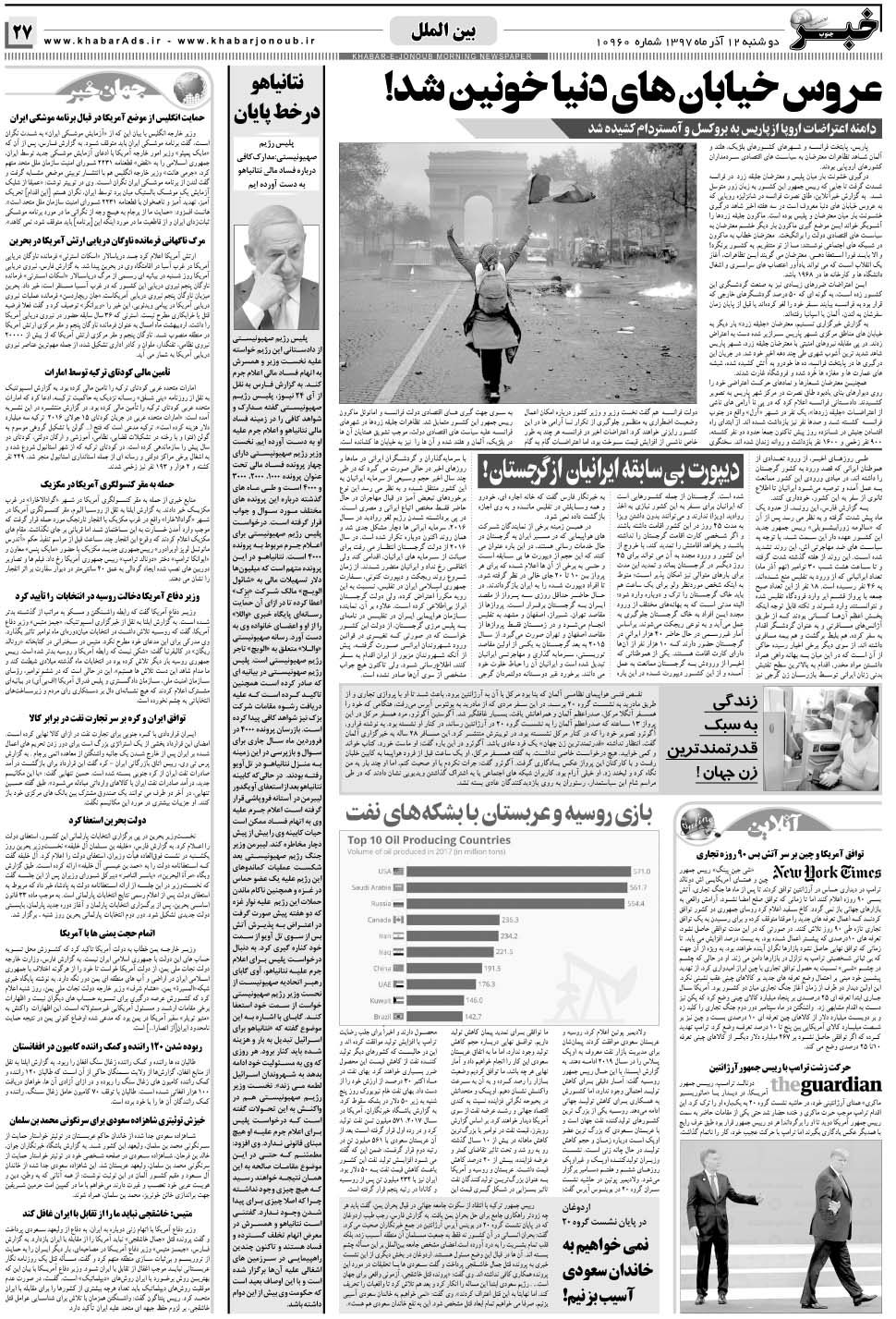 مشاهده صفحه ۲۷ روزنامه خبرجنوب تاریخ ۱۲  سال ۱۳۹۷