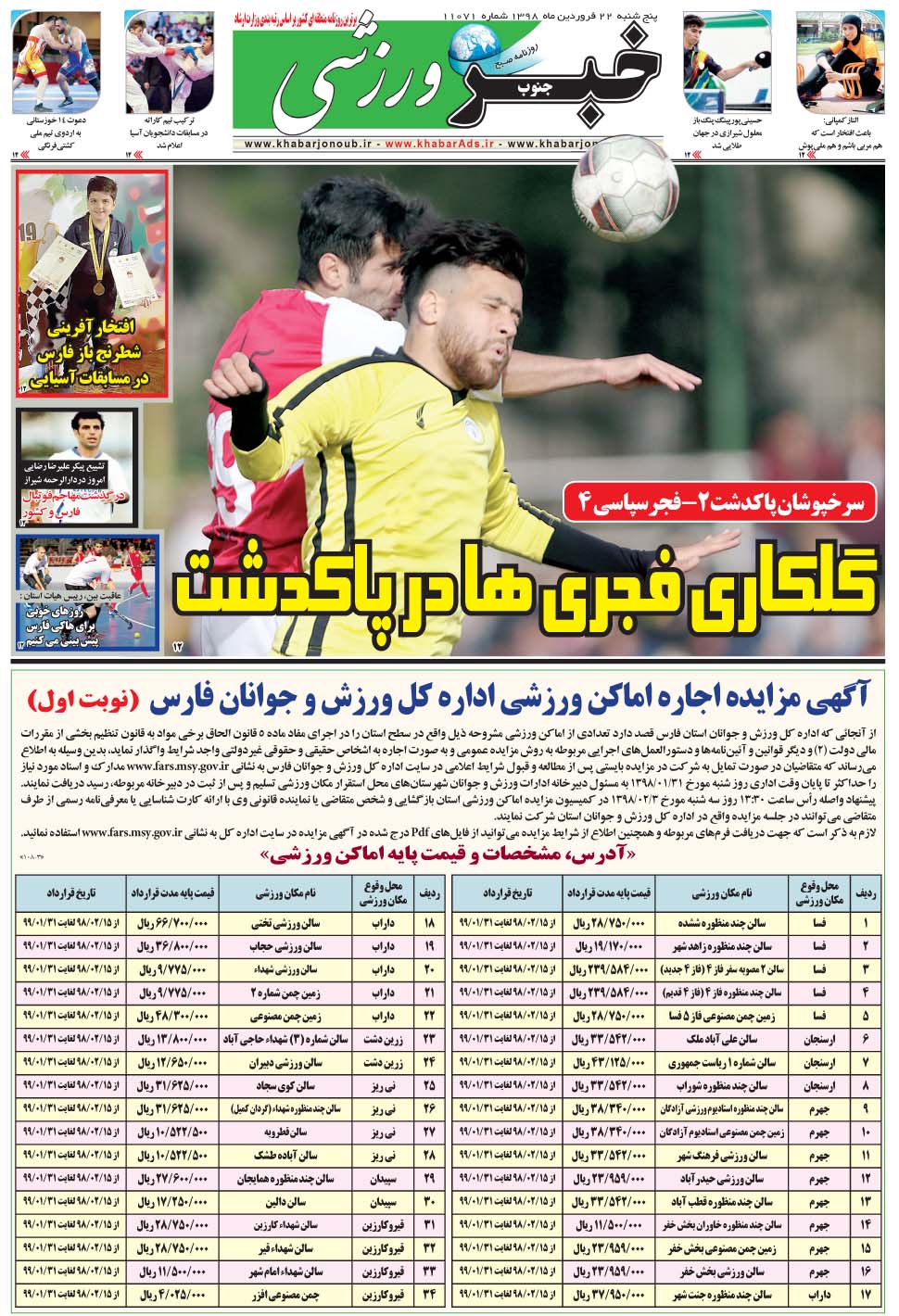مشاهده صفحه ۹ روزنامه خبرجنوب تاریخ ۲۲  سال ۱۳۹۸