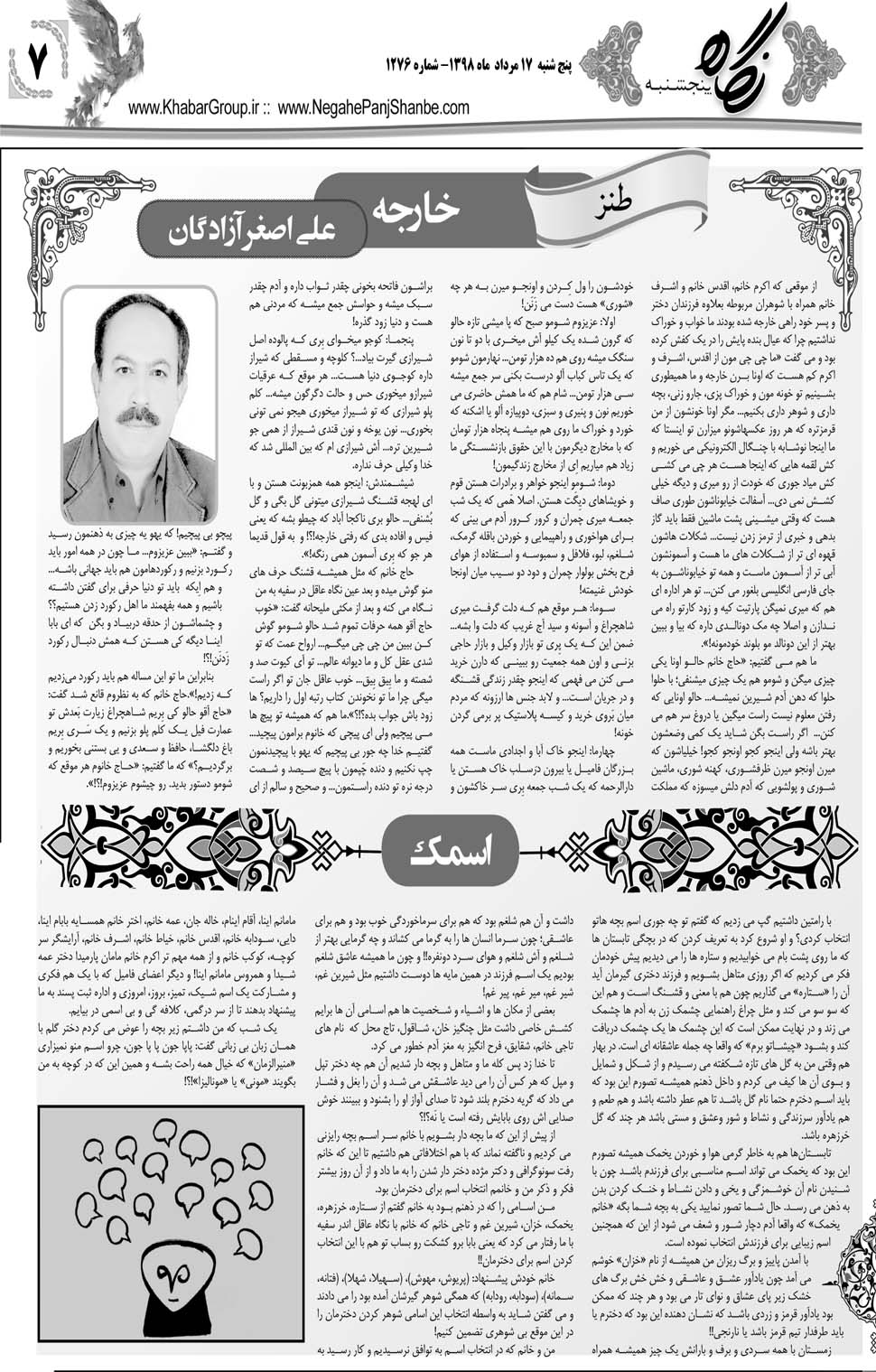 مشاهده صفحه ۳۱ روزنامه خبرجنوب تاریخ ۱۷  سال ۱۳۹۸