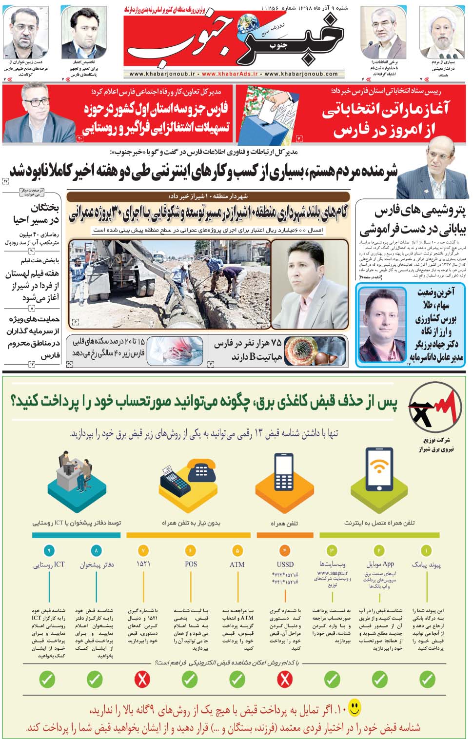 مشاهده صفحه ۵ روزنامه خبرجنوب تاریخ ۹  سال ۱۳۹۸
