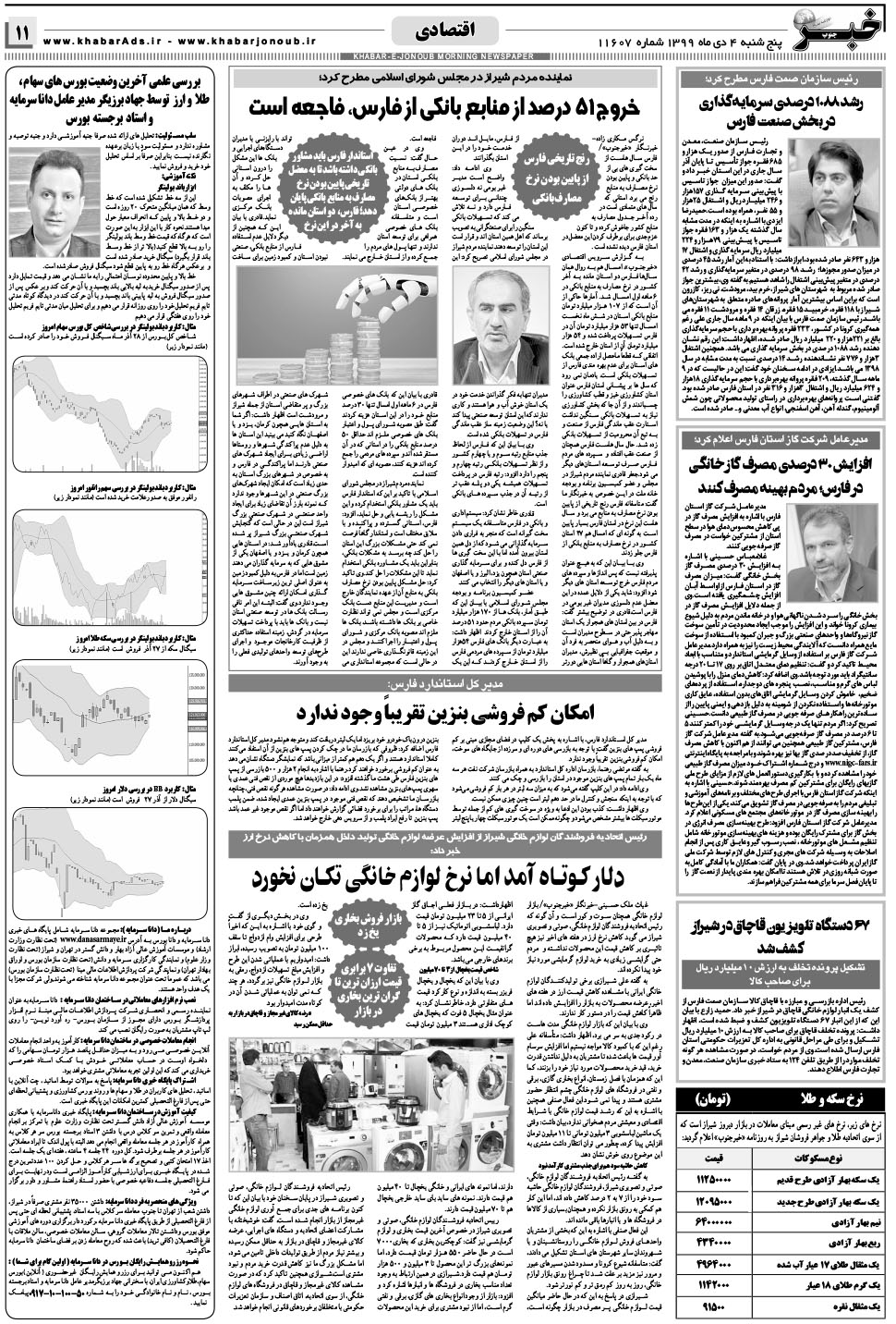 مشاهده صفحه ۱۱ روزنامه خبرجنوب تاریخ ۴ دی سال ۱۳۹۹