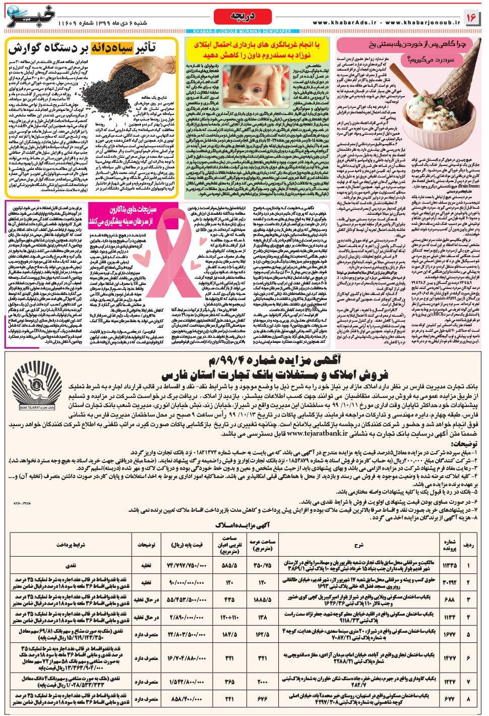 مشاهده صفحه ۱۶ روزنامه خبرجنوب تاریخ ۶ دی سال ۱۳۹۹
